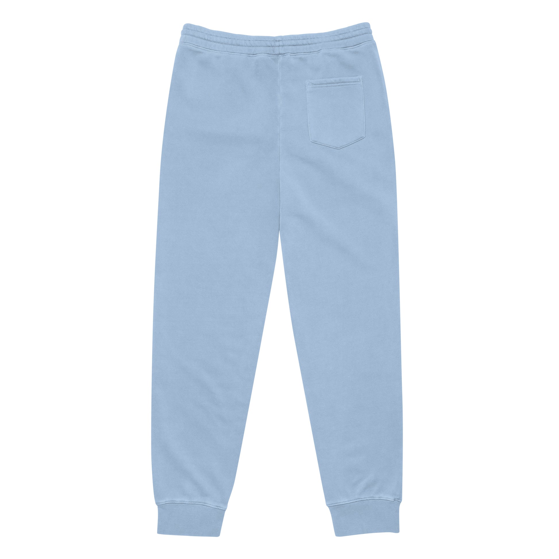 Seattle Our City pigment-dyed sweatpants in light blue with a relaxed fit and embroidered Seattle detail—PNW athletic lifestyle wear