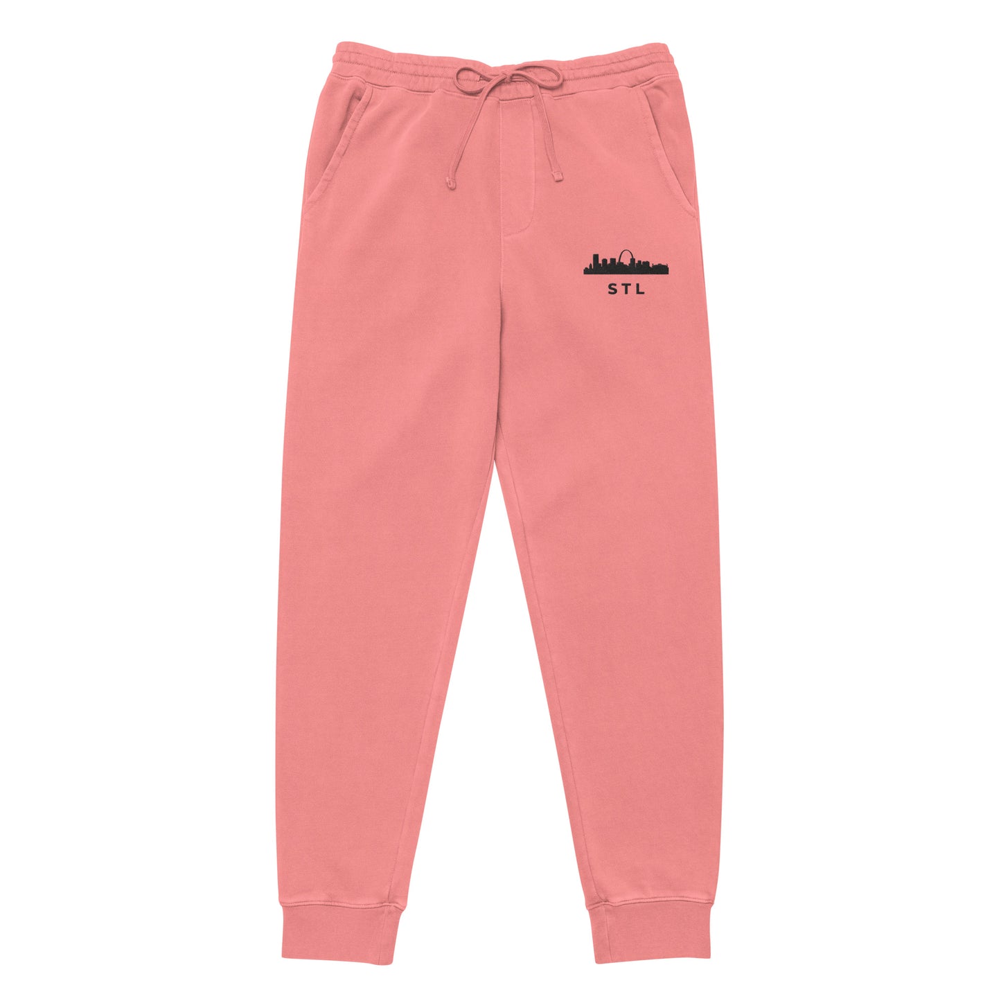 St. Louis Edition pigment-dyed sweatpants in pink with a relaxed fit and embroidered St. Louis skyline detail | An Athlete Trains