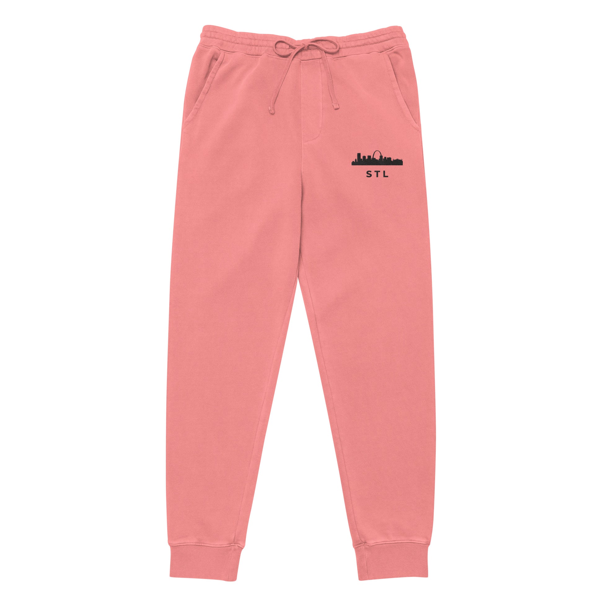 St. Louis Edition pigment-dyed sweatpants in pink with a relaxed fit and embroidered St. Louis skyline detail | An Athlete Trains