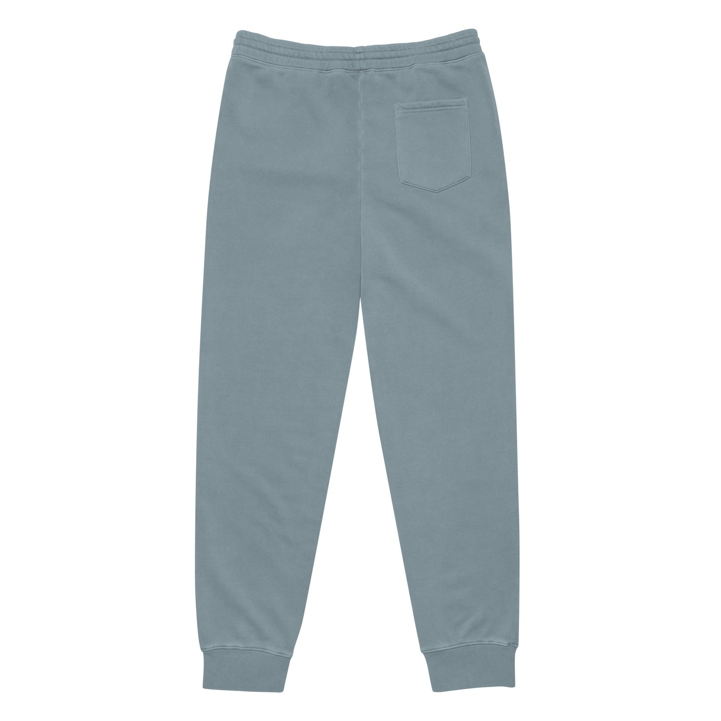 New York Our City pigment-dyed sweatpants in slate blue with a relaxed fit and embroidered New York detail—NYC athletic lifestyle wear
