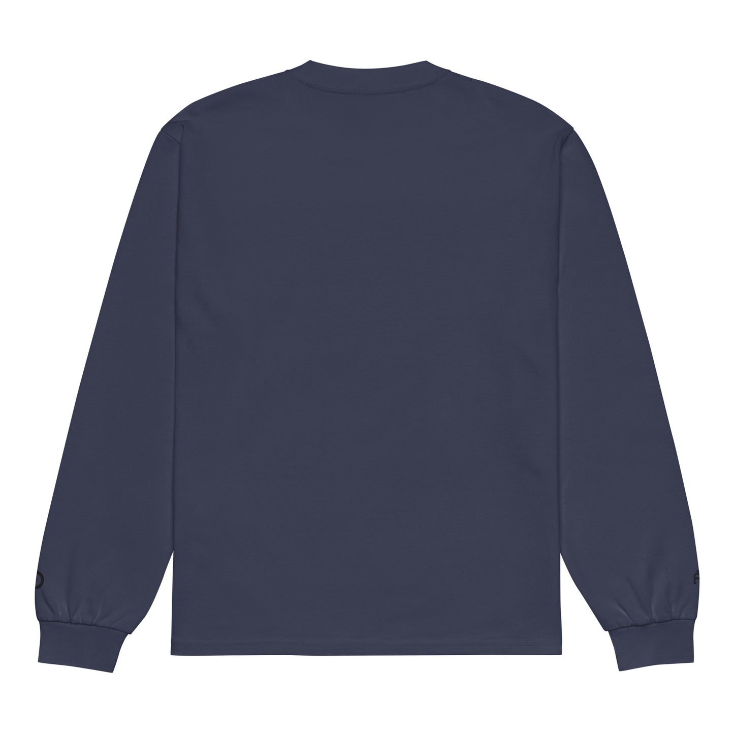 Premium heavyweight long sleeve cotton shirt in midnight blue with black switch\off and logo embroidery - An Athlete Trains.