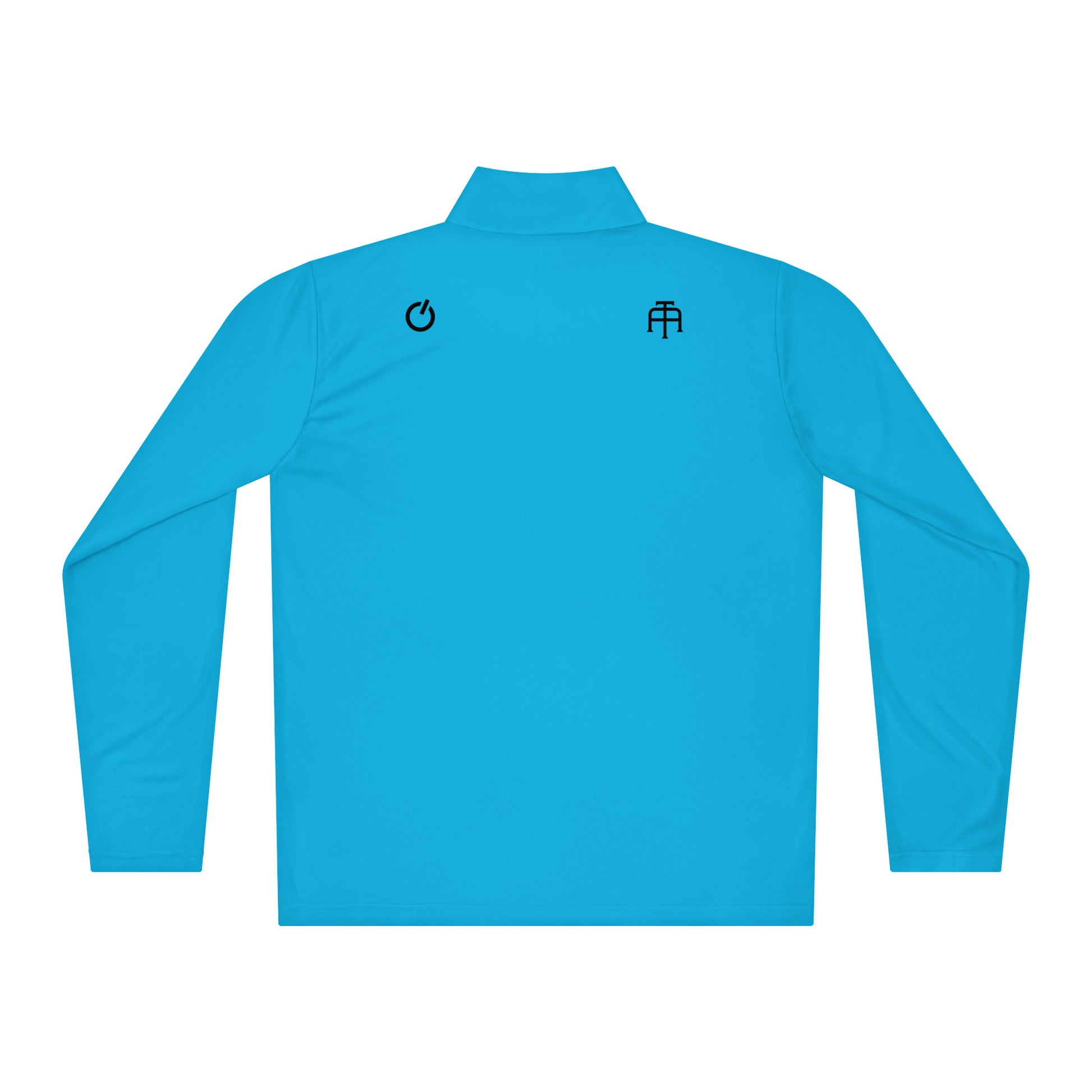 Atomic blue Soccer Edition lightweight quarter-zip pullover in breathable 3.8 oz performance fabric — An Athlete Trains soccer warmup gear | Our Game Collection 