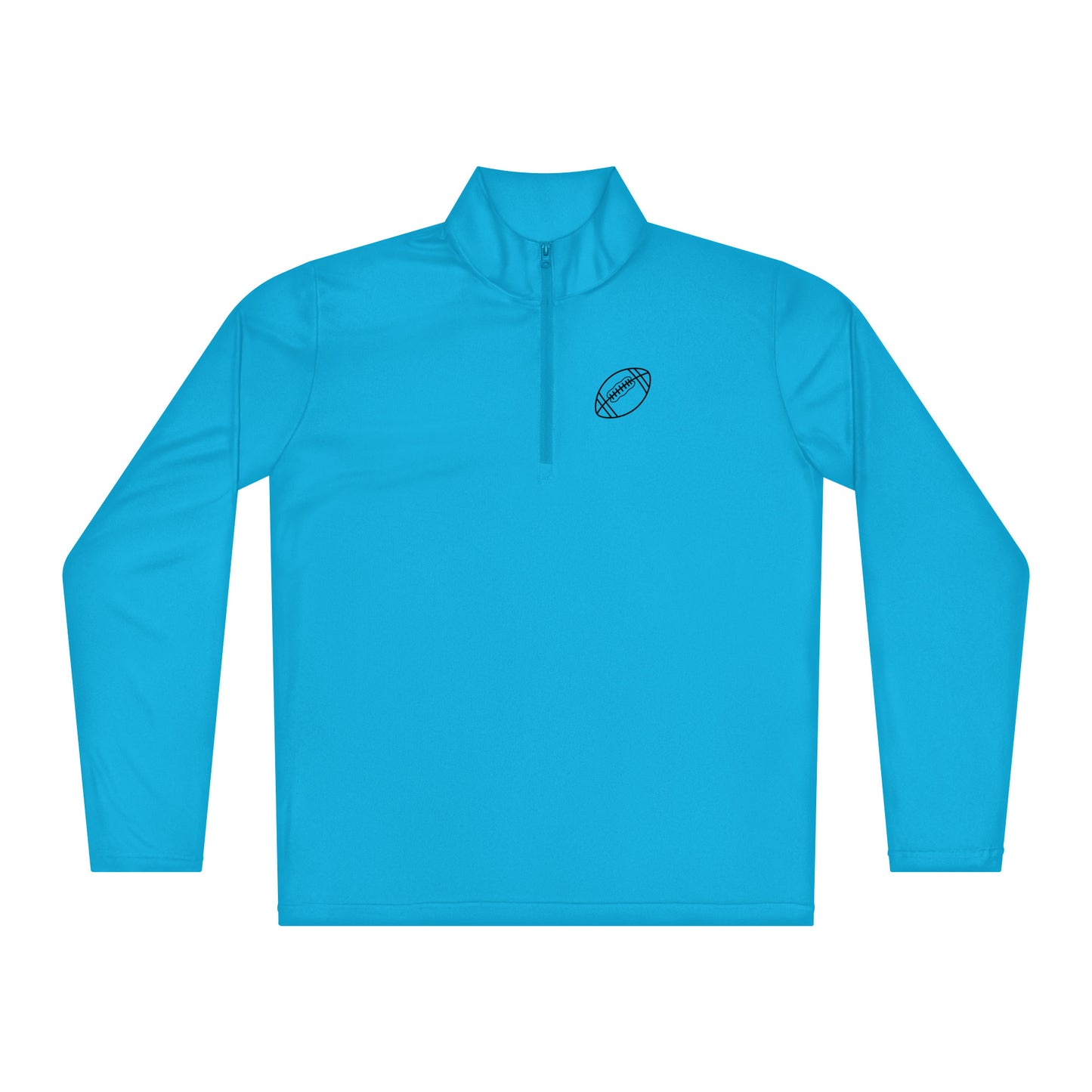 Atomic blue Football Edition 3.8 oz lightweight quarter-zip training layer with cadet collar | An Athlete Trains activewear apparel | Our Game