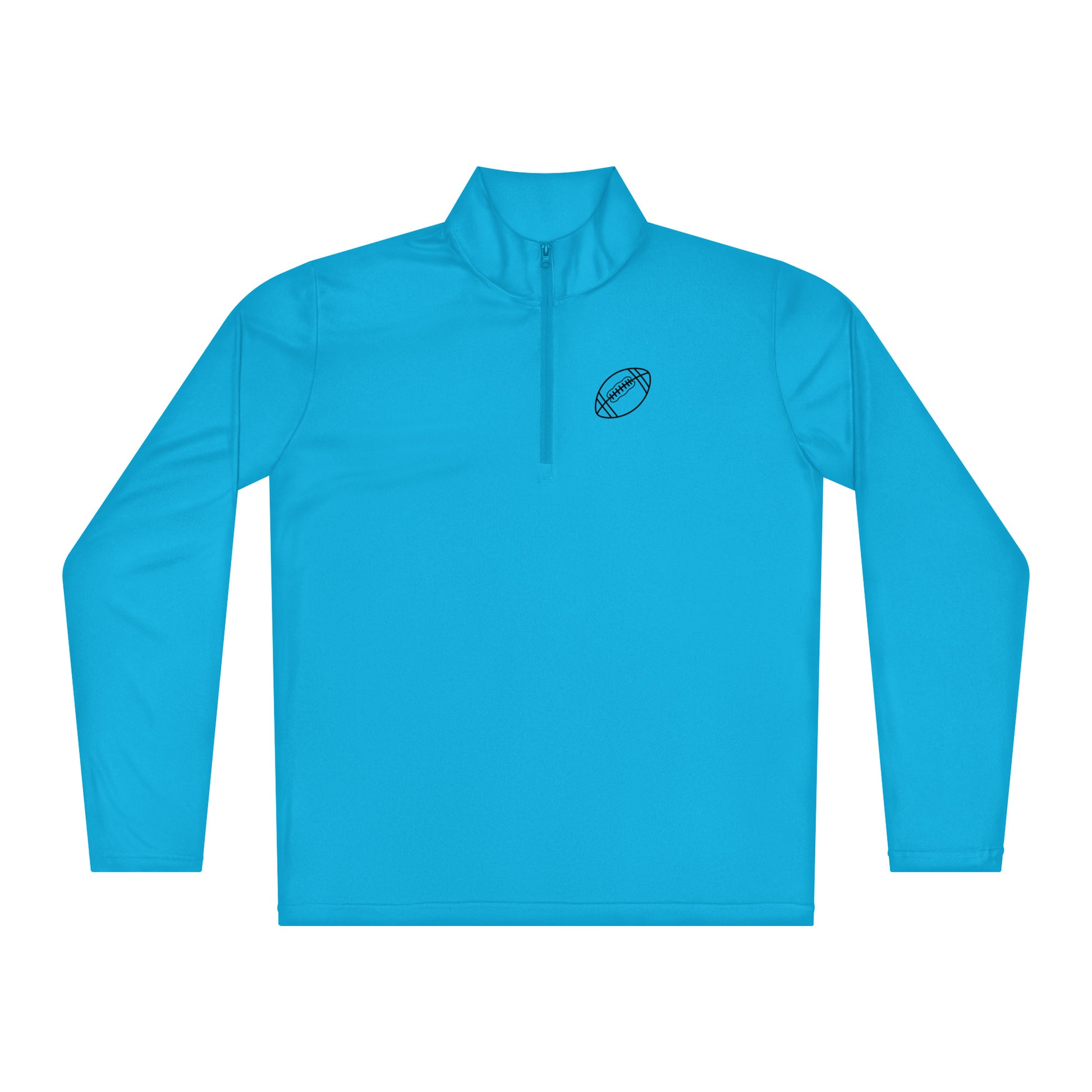 Atomic blue Football Edition 3.8 oz lightweight quarter-zip training layer with cadet collar | An Athlete Trains activewear apparel | Our Game