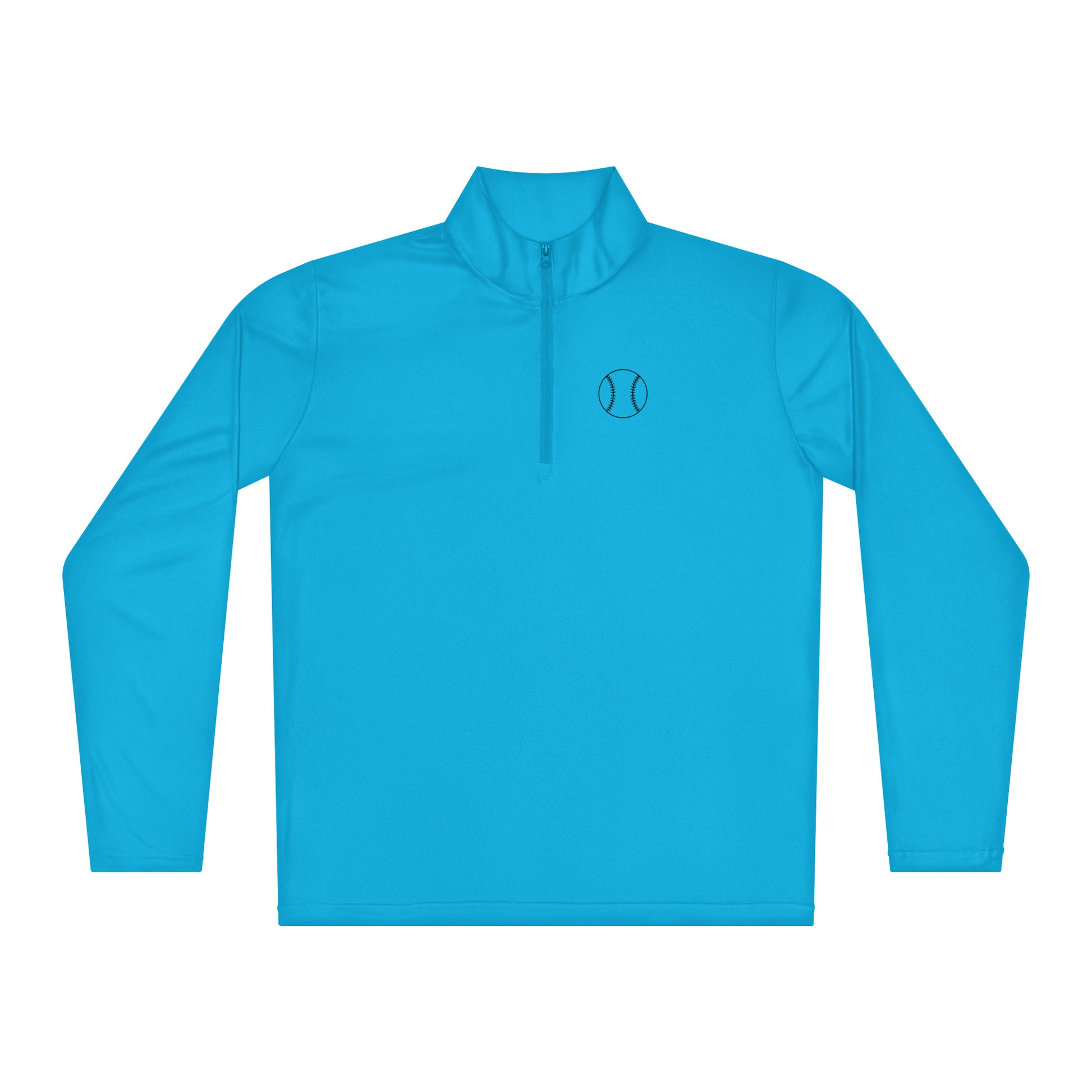 Atomic Blue Softball Edition lightweight performance quarter-zip featuring PosiCharge technology for color-fast durability | Our Game | An Athlete Trains
