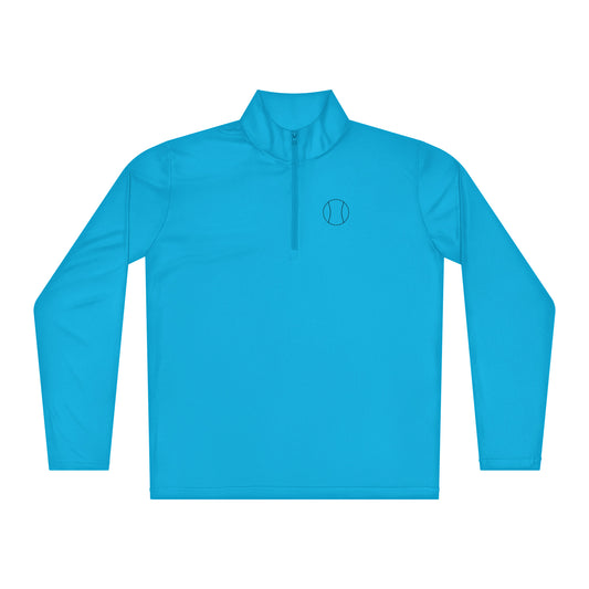 Atomic blue Tennis Edition lightweight quarter-zip with athletic taper and moisture-wicking interlock fabric | Our Game | An Athlete Trains
