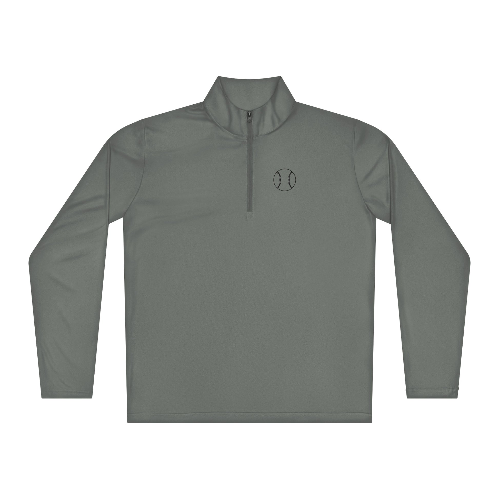 Gray Baseball Edition moisture-wicking quarter-zip with CAD-cut silhouette for diamond performance | Our Game collection | An Athlete Trains