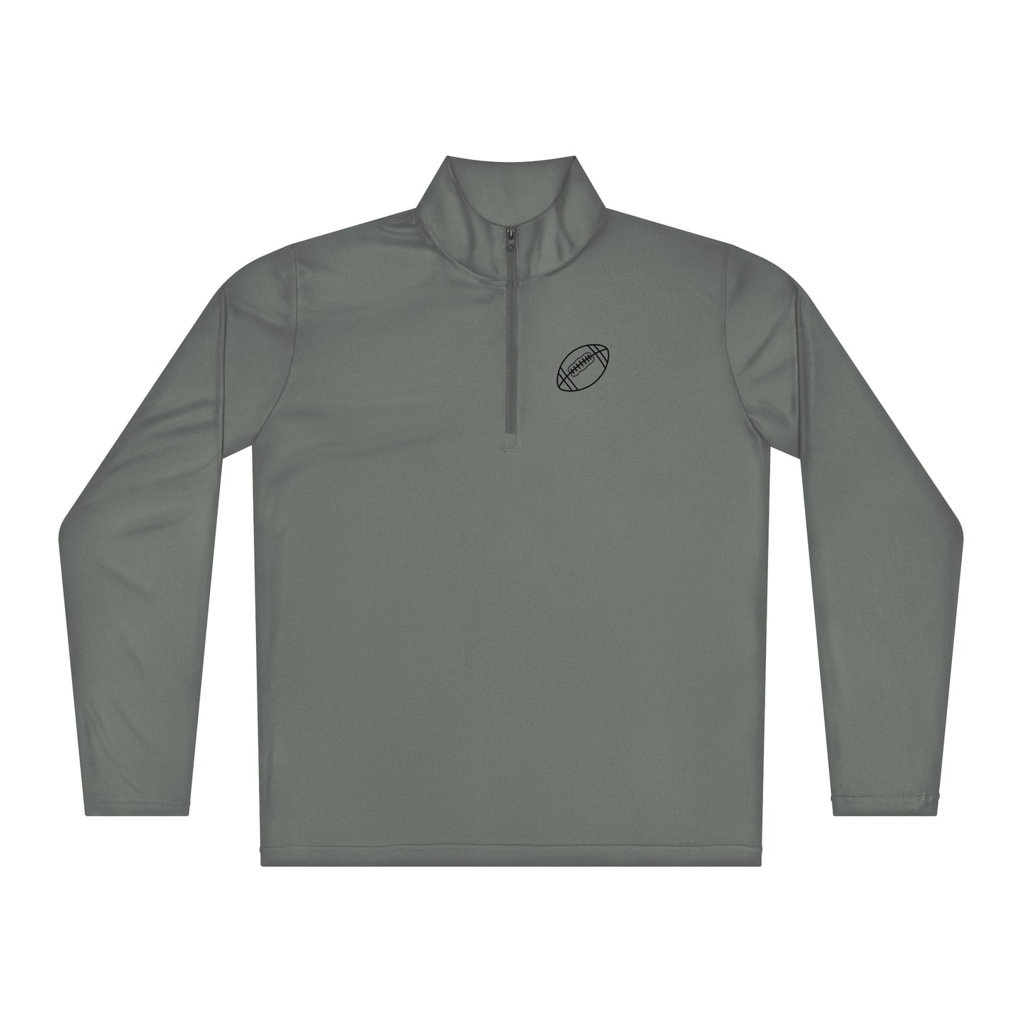 Gray Football Edition 3.8 oz lightweight quarter-zip training layer with cadet collar | An Athlete Trains activewear apparel | Our Game