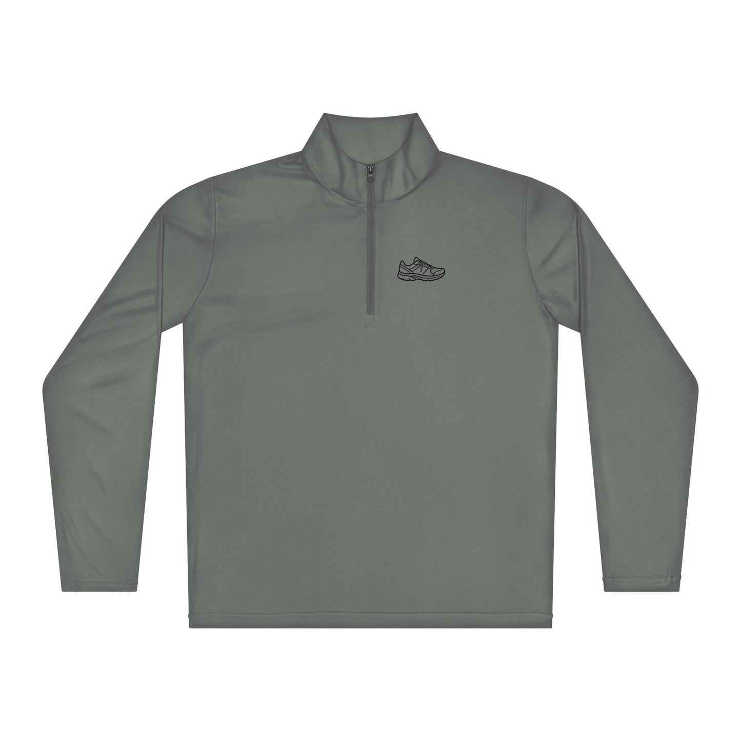 Gray Running Edition high-breathability quarter-zip pullover for temperature control and endurance | Our Game collection | An Athlete Trains