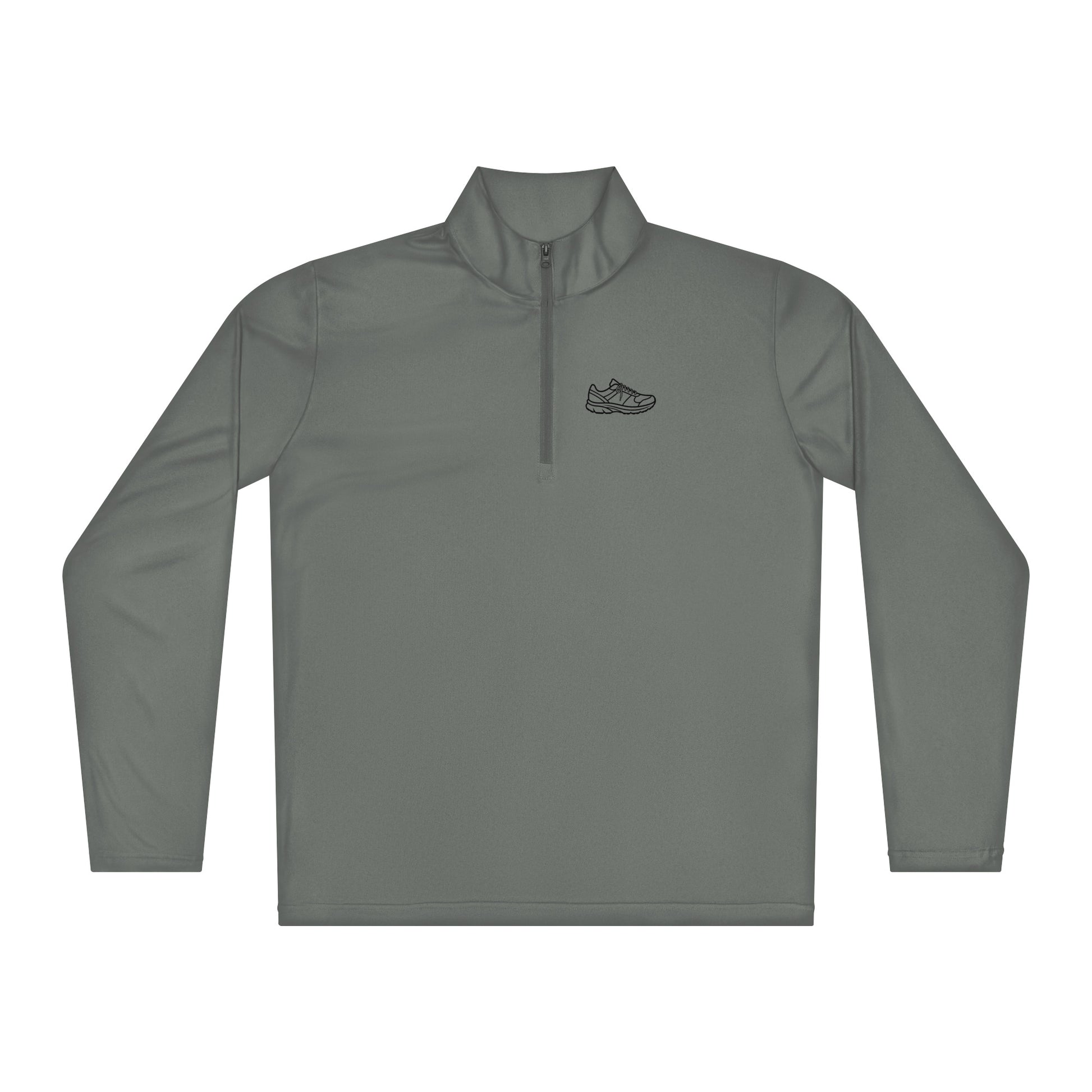 Gray Running Edition high-breathability quarter-zip pullover for temperature control and endurance | Our Game collection | An Athlete Trains