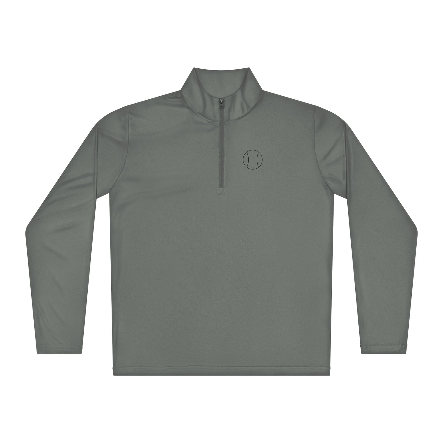 Gray Tennis Edition lightweight quarter-zip with athletic taper and moisture-wicking interlock fabric | Our Game | An Athlete Trains