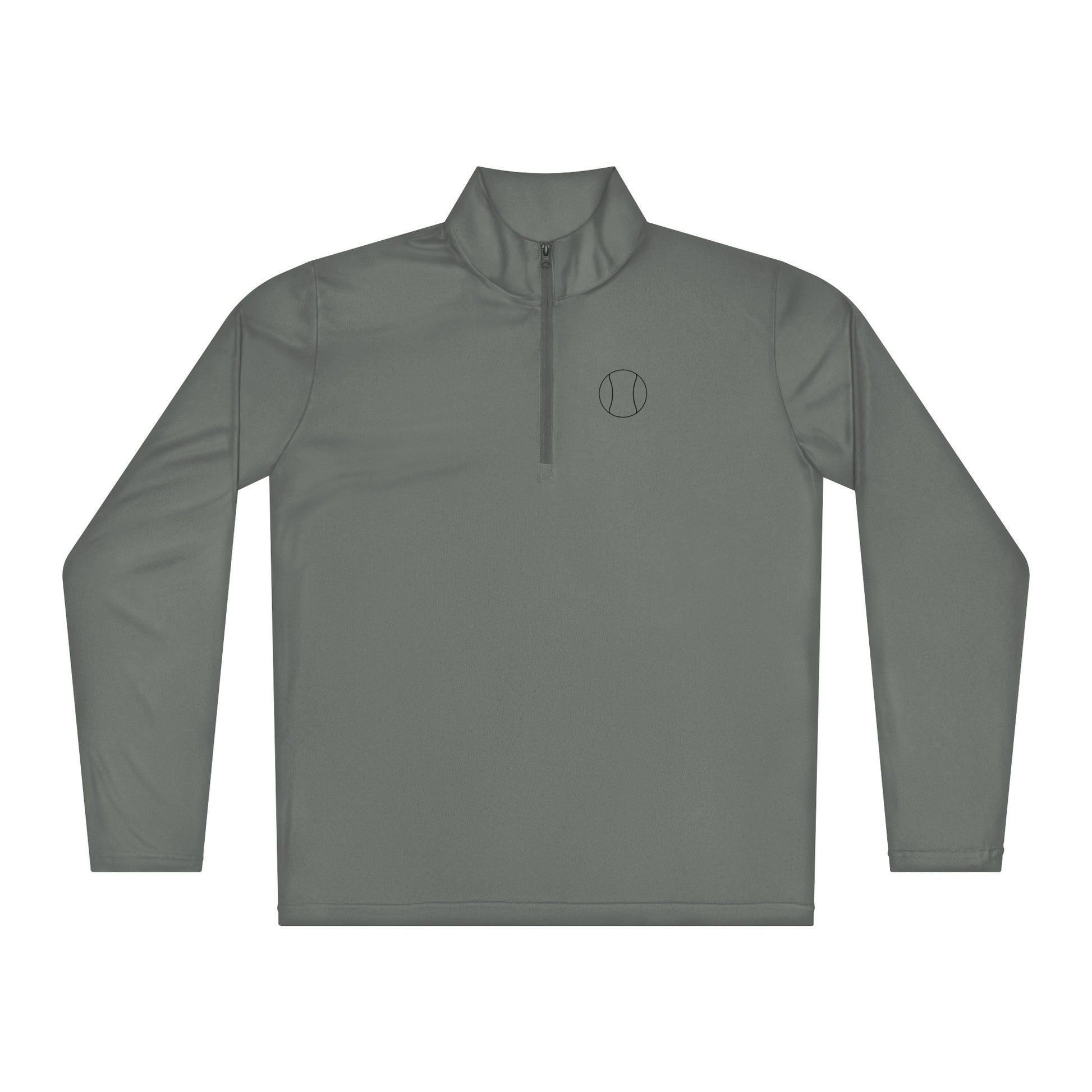 Gray Tennis Edition lightweight quarter-zip with athletic taper and moisture-wicking interlock fabric | Our Game | An Athlete Trains
