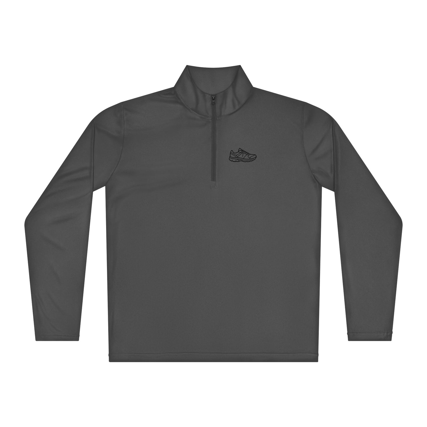 Dark gray Running Edition high-breathability quarter-zip pullover for temperature control and endurance | Our Game collection | An Athlete Trains