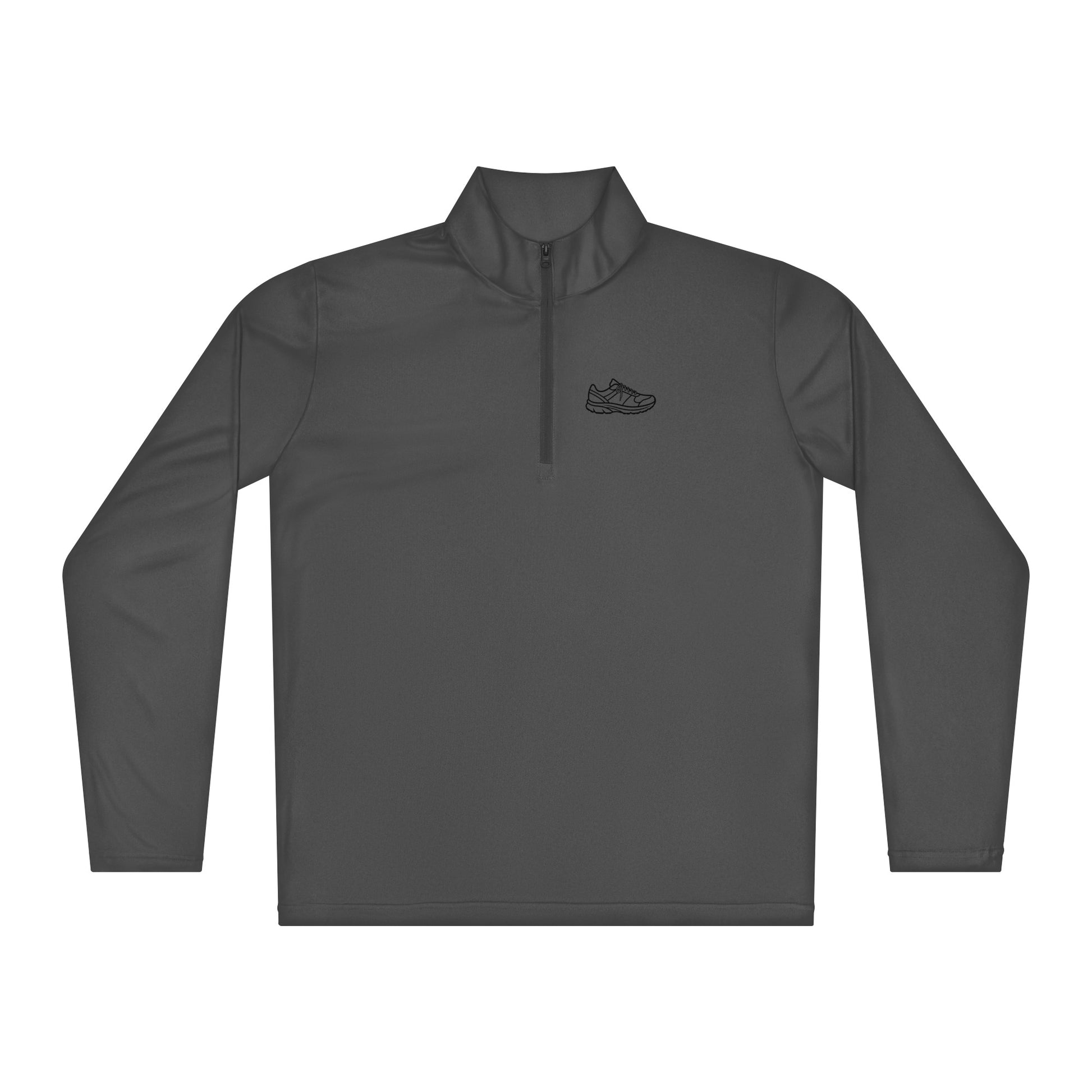 Dark gray Running Edition high-breathability quarter-zip pullover for temperature control and endurance | Our Game collection | An Athlete Trains