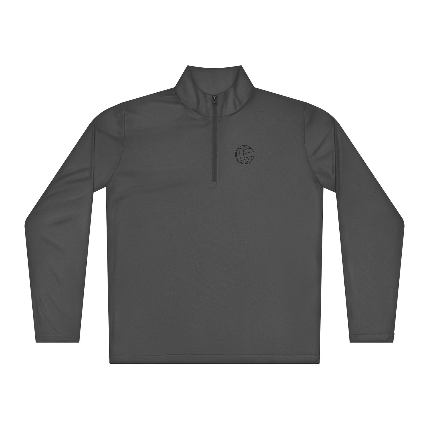 Dark gray Volleyball Edition performance quarter-zip designed for vertical movement and snag-resistance | Our Game | An Athlete Trains