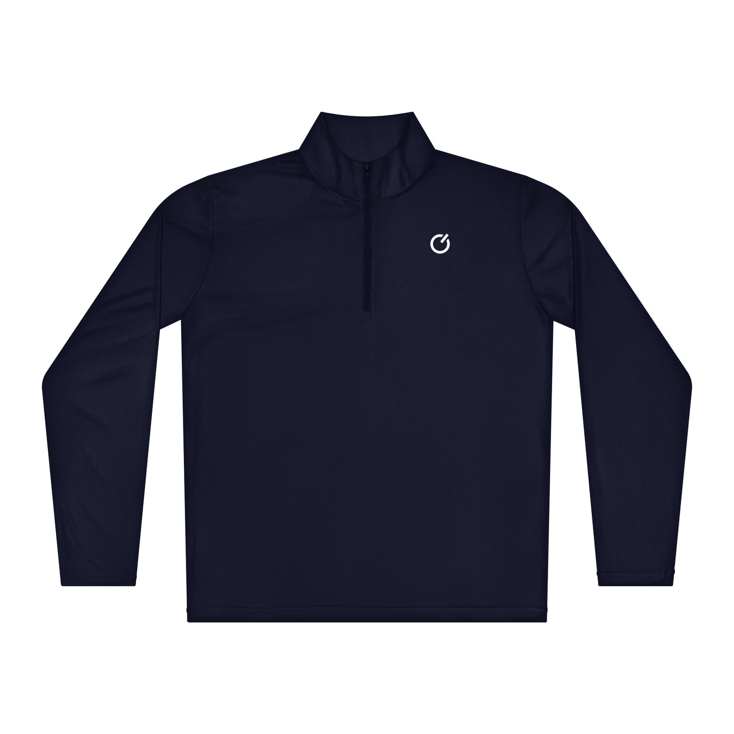 The Backbone Series lightweight quarter-zip showing the vertical 'Conqueror Champion Lion' print running down the spine—technical athletic layering by An Athlete Trains