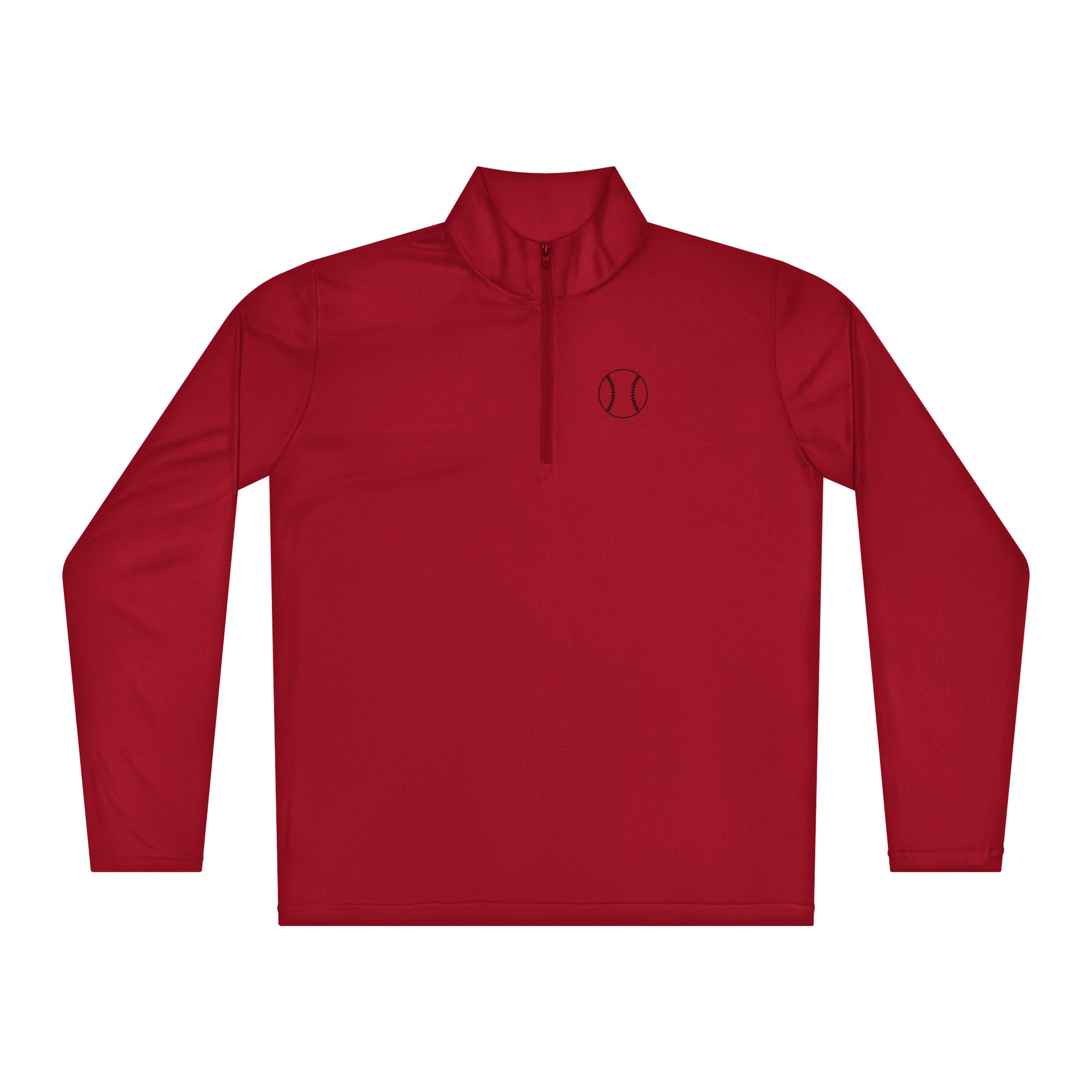 Red Baseball Edition moisture-wicking quarter-zip with CAD-cut silhouette for diamond performance | Our Game collection | An Athlete Trains