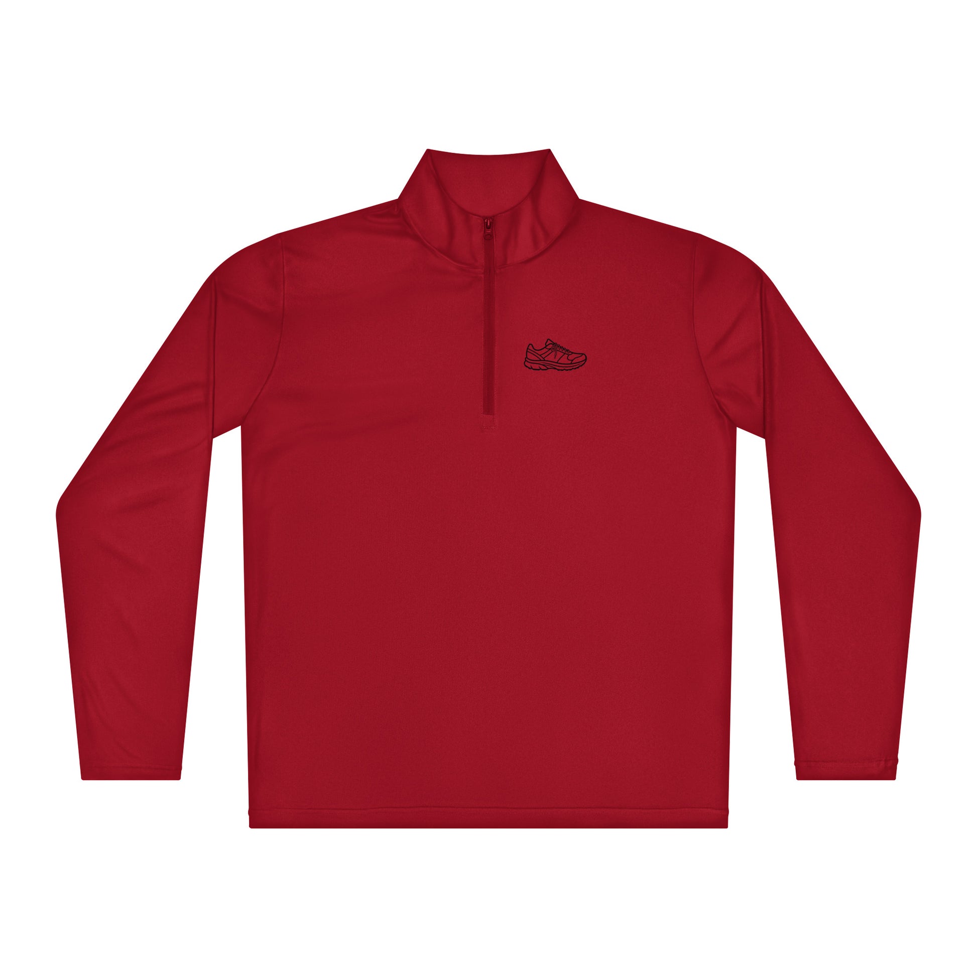 Red Running Edition high-breathability quarter-zip pullover for temperature control and endurance | Our Game collection | An Athlete Trains