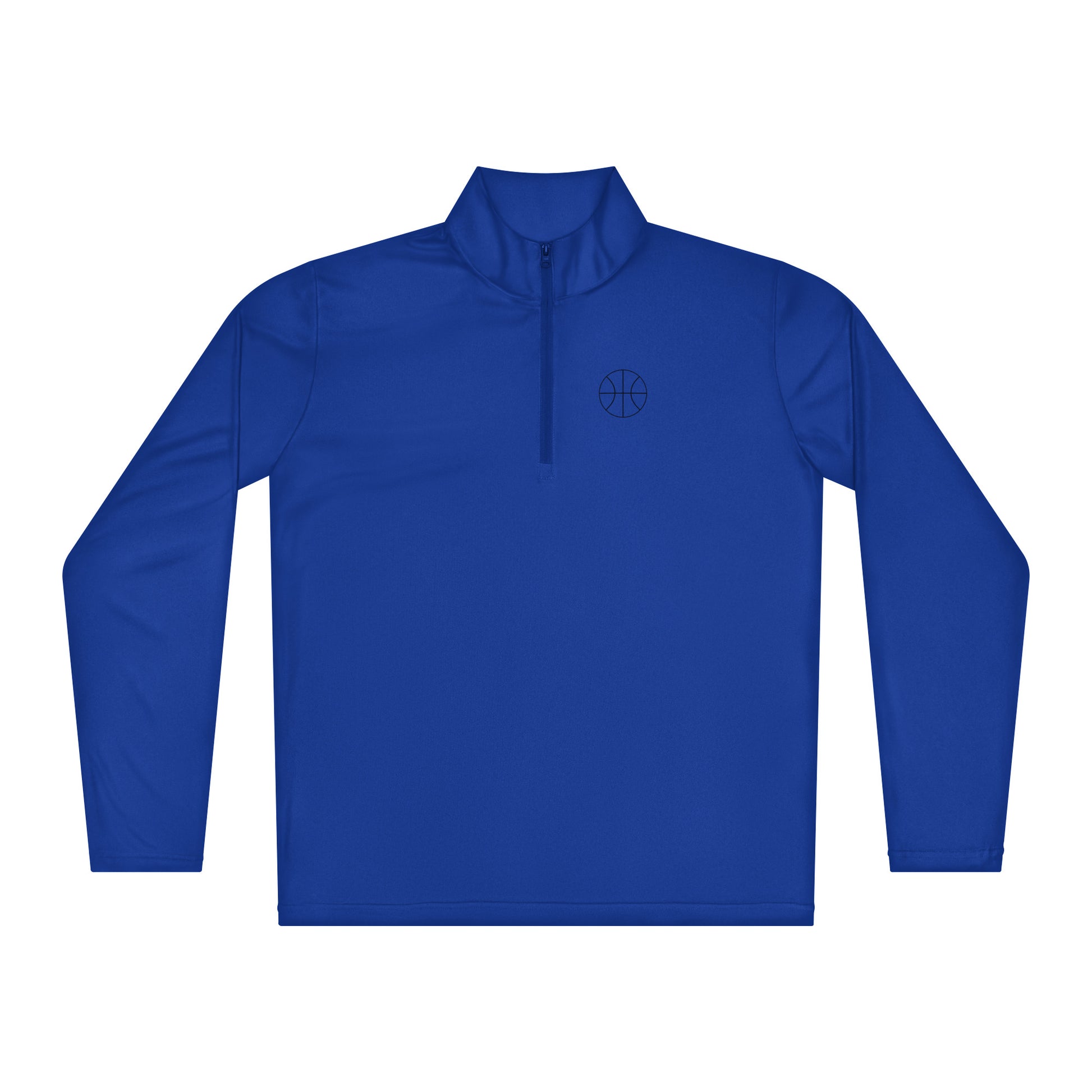 Royal blue Basketball Edition technical quarter-zip pullover designed for court agility and heat regulation | Our Game performance wear | An Athlete Trains