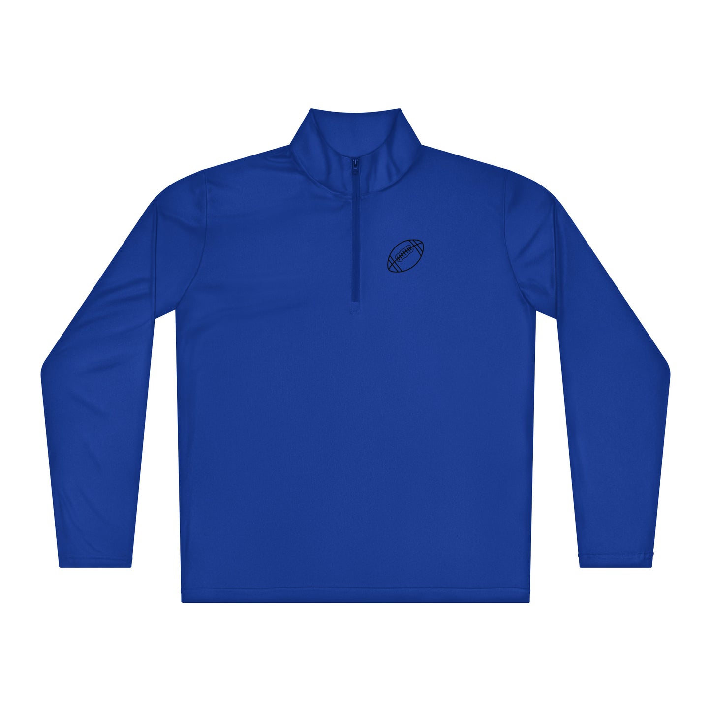 Royal blue Football Edition 3.8 oz lightweight quarter-zip training layer with cadet collar | An Athlete Trains activewear apparel | Our Game