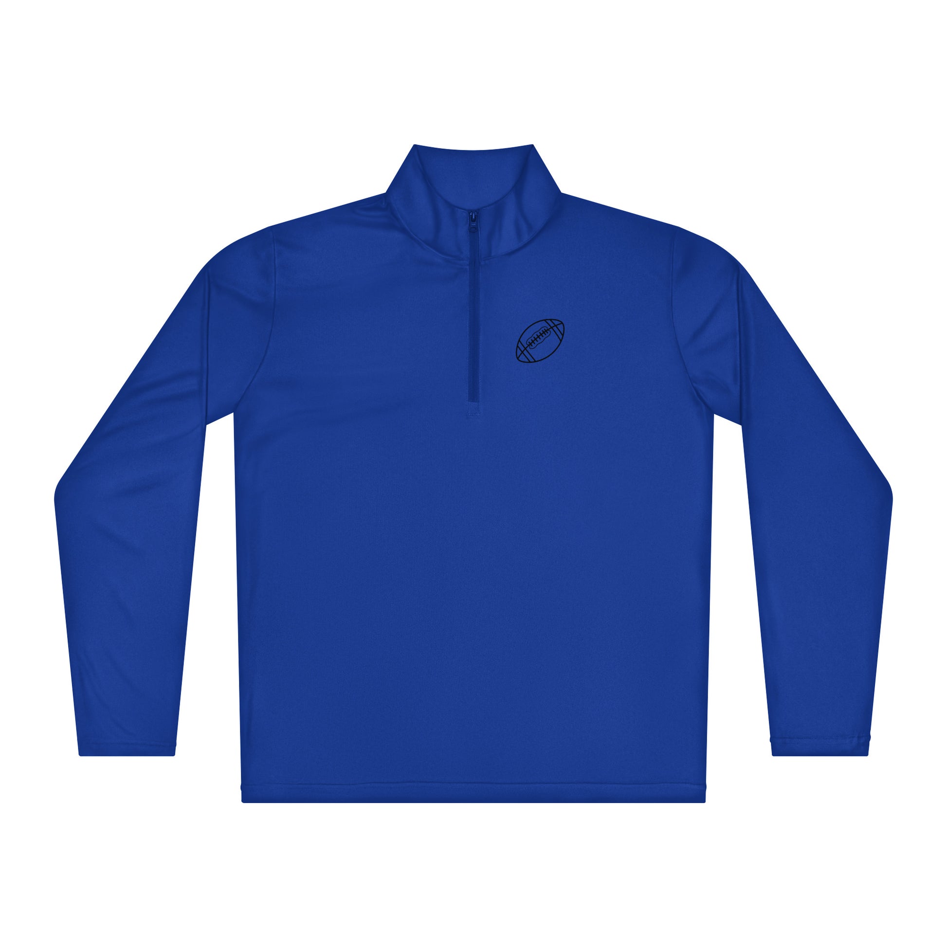 Royal blue Football Edition 3.8 oz lightweight quarter-zip training layer with cadet collar | An Athlete Trains activewear apparel | Our Game