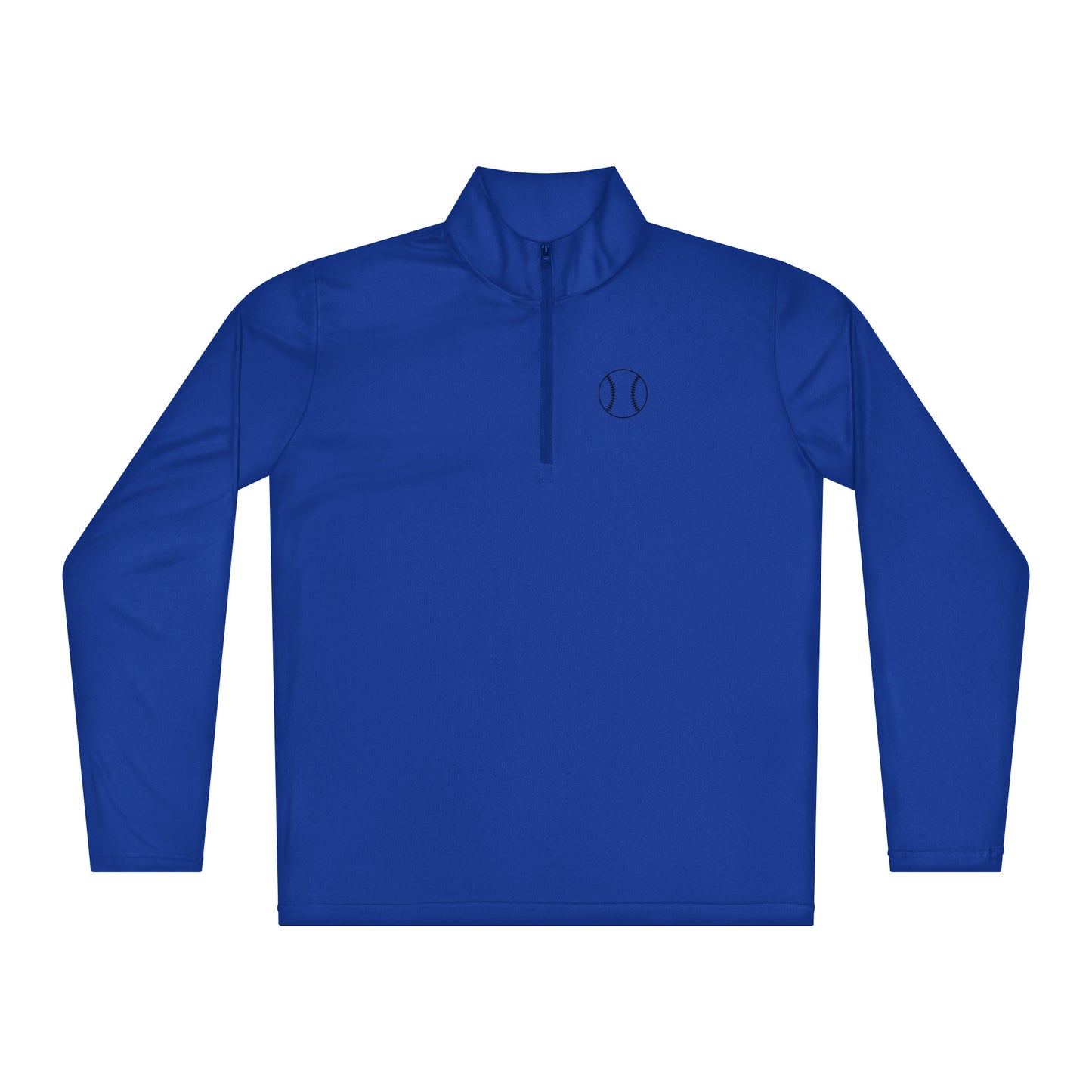 Royal blue Softball Edition lightweight performance quarter-zip featuring PosiCharge technology for color-fast durability | Our Game | An Athlete Trains