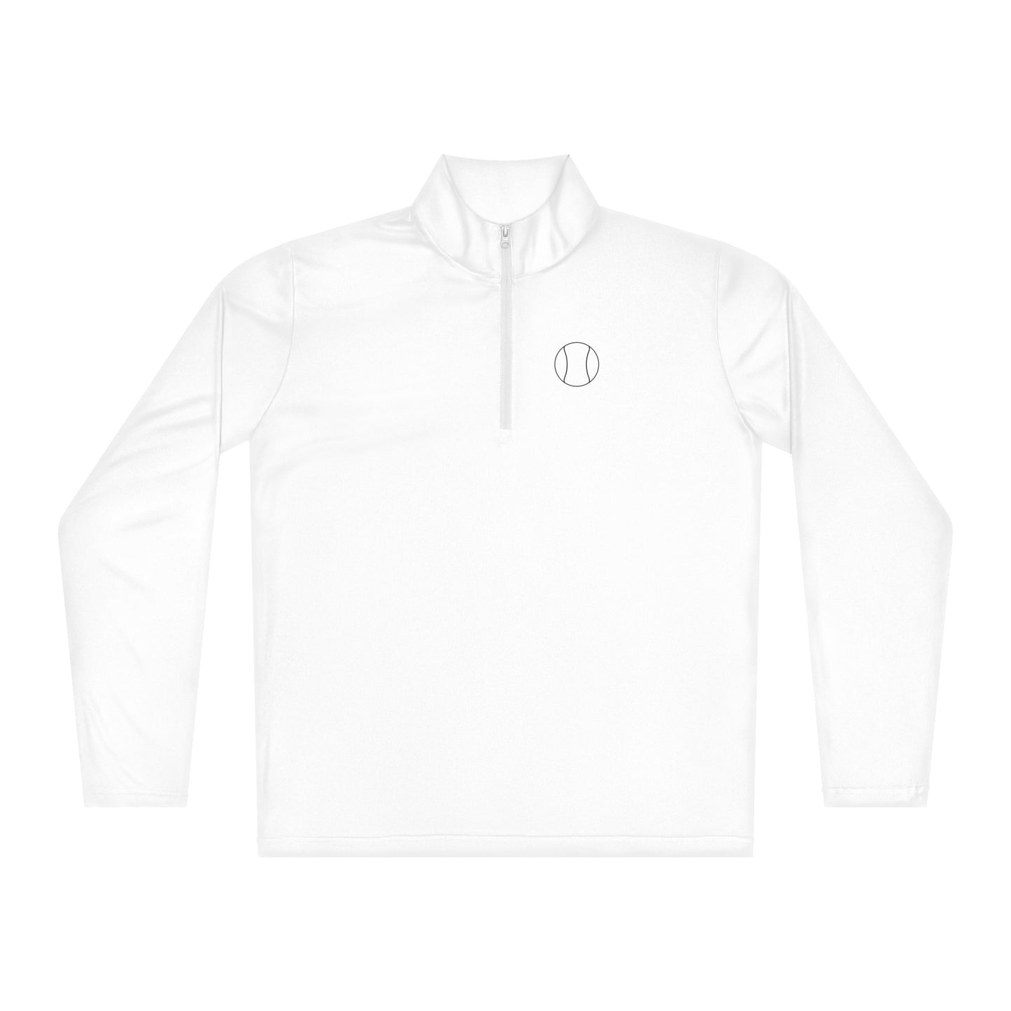 White Tennis Edition lightweight quarter-zip with athletic taper and moisture-wicking interlock fabric | Our Game | An Athlete Trains