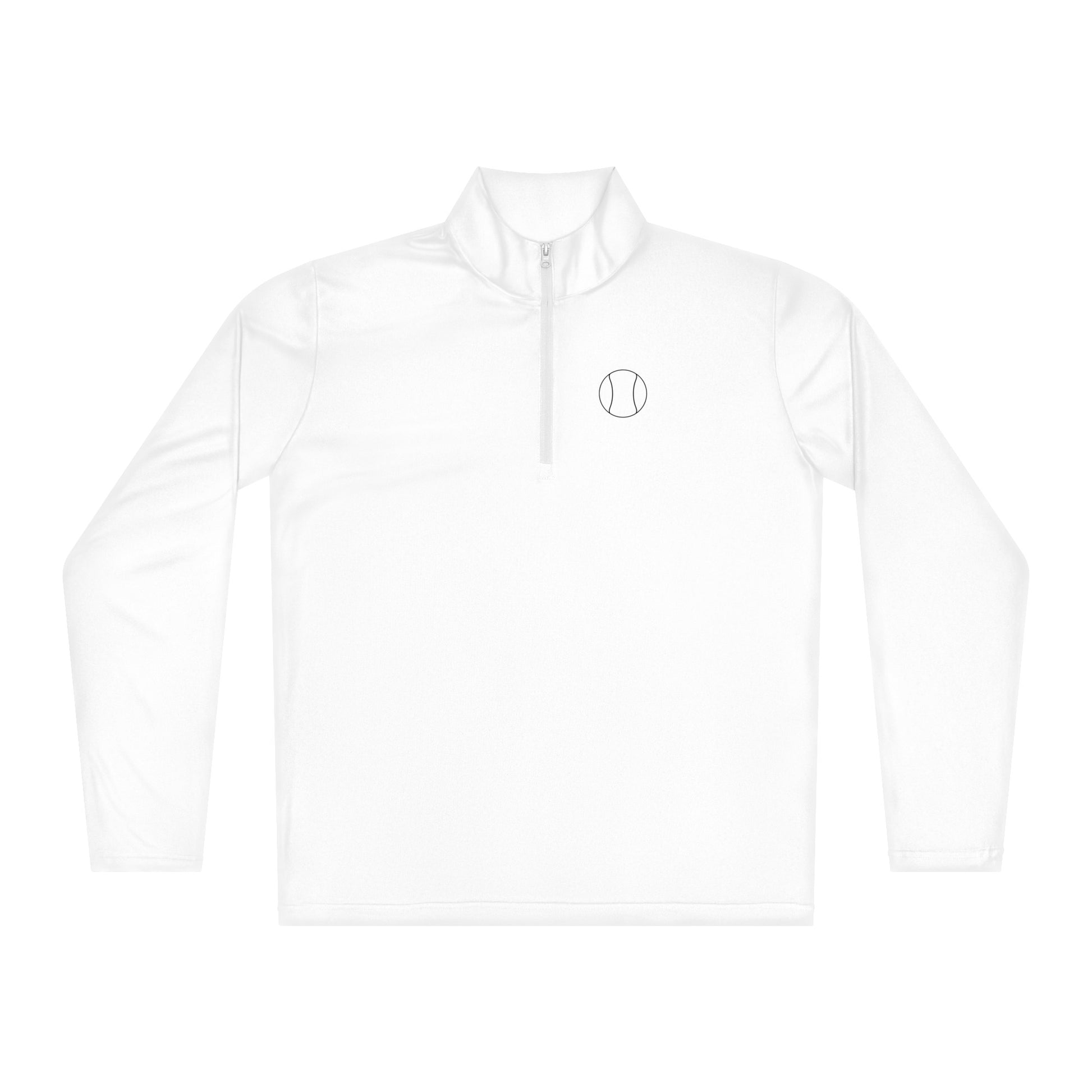 White Tennis Edition lightweight quarter-zip with athletic taper and moisture-wicking interlock fabric | Our Game | An Athlete Trains