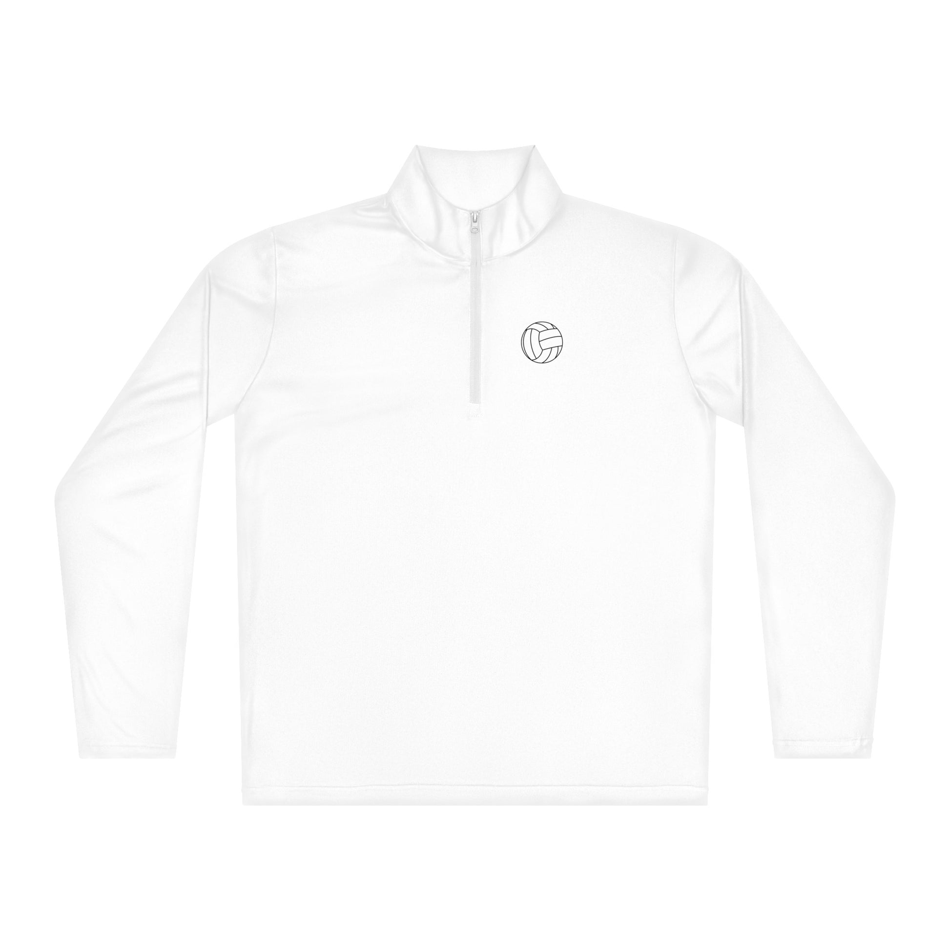 White Volleyball Edition performance quarter-zip designed for vertical movement and snag-resistance | Our Game | An Athlete Trains