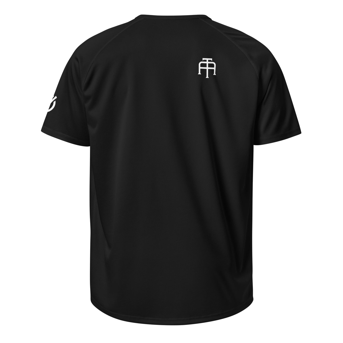 Black Athletic mesh jersey featuring 'Rooted Resilient Relentless' Our Mindset branding from An Athlete Trains - breathable moisture-wicking training shirt