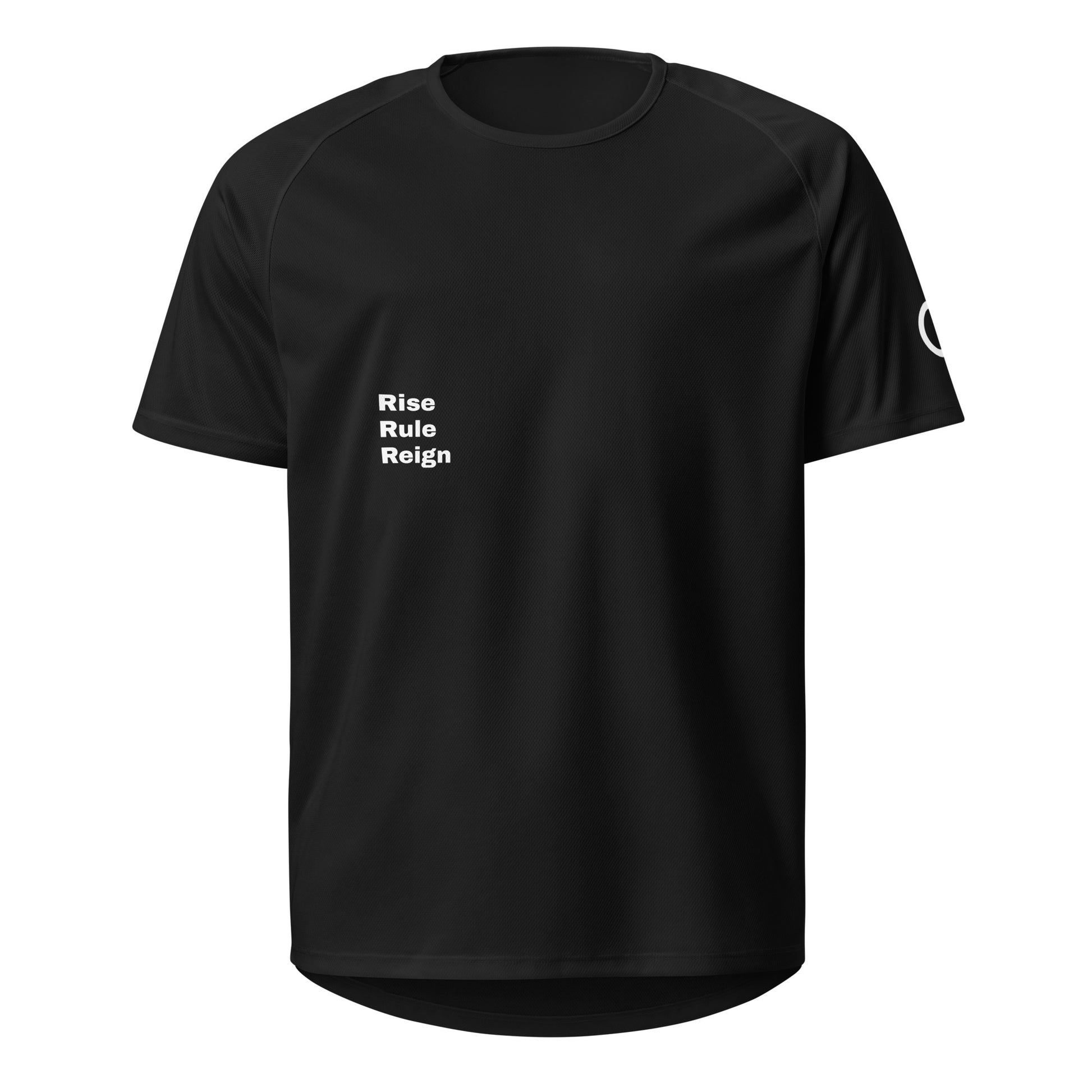 Black Rise, Rule, Reign mesh sports jersey performance gear from the Our Mindset collection | An Athlete Trains