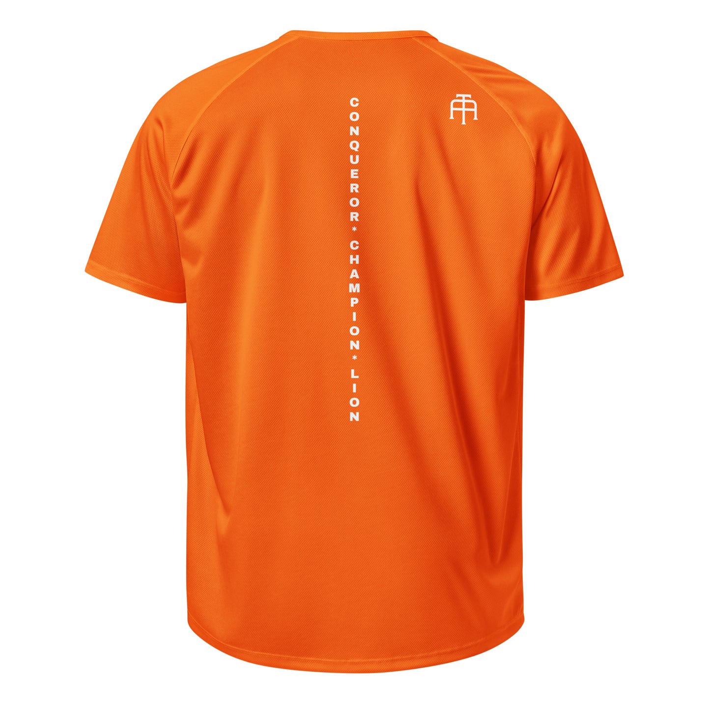 The Backbone Series mesh jersey featuring 'Conqueror Champion Lion' printed vertically down the center back for a bold, inspired athletic look