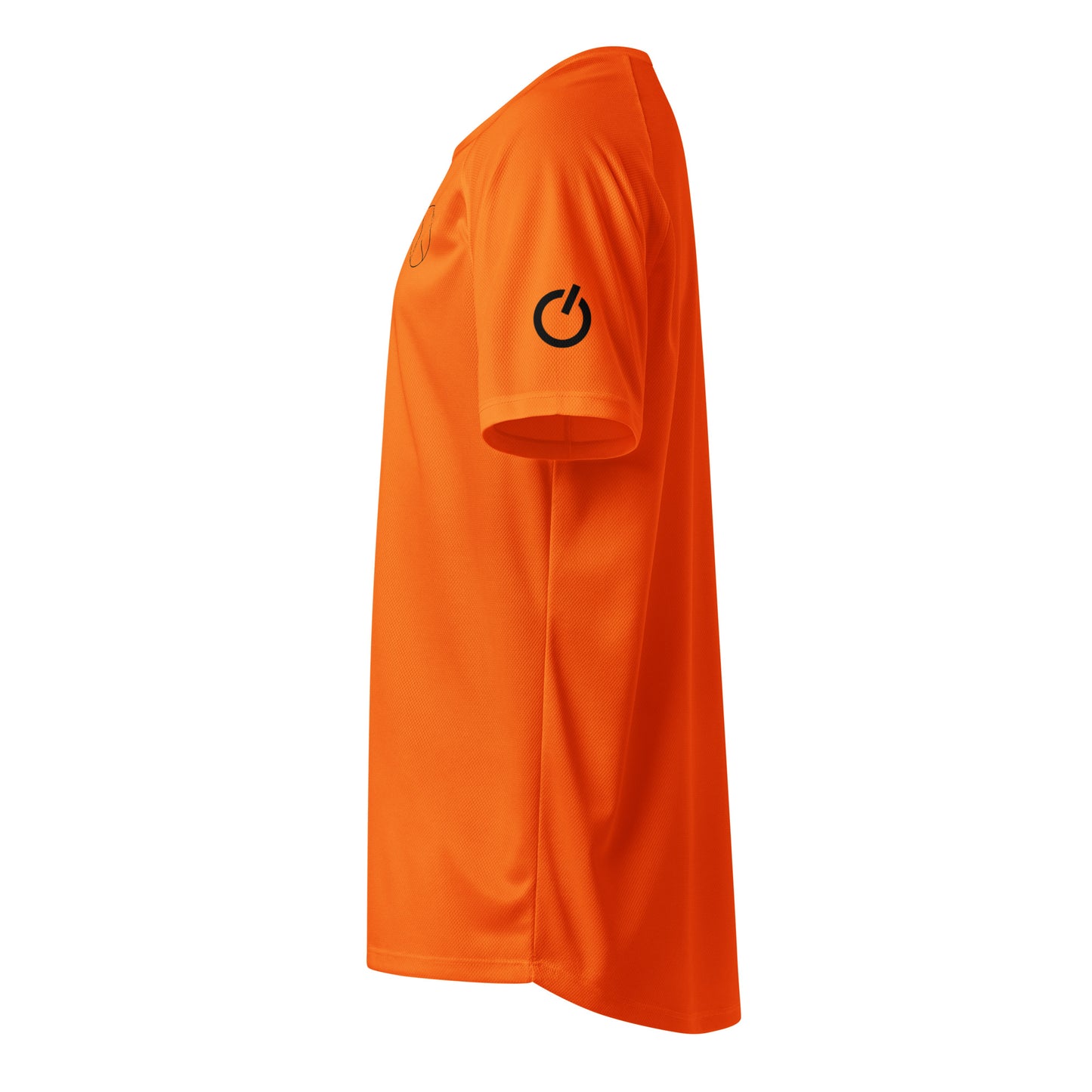 Unisex breathable Tennis Edition performance apparel mesh jersey in orange with SWITCH/ON branding | Our Game | Tennis Edition