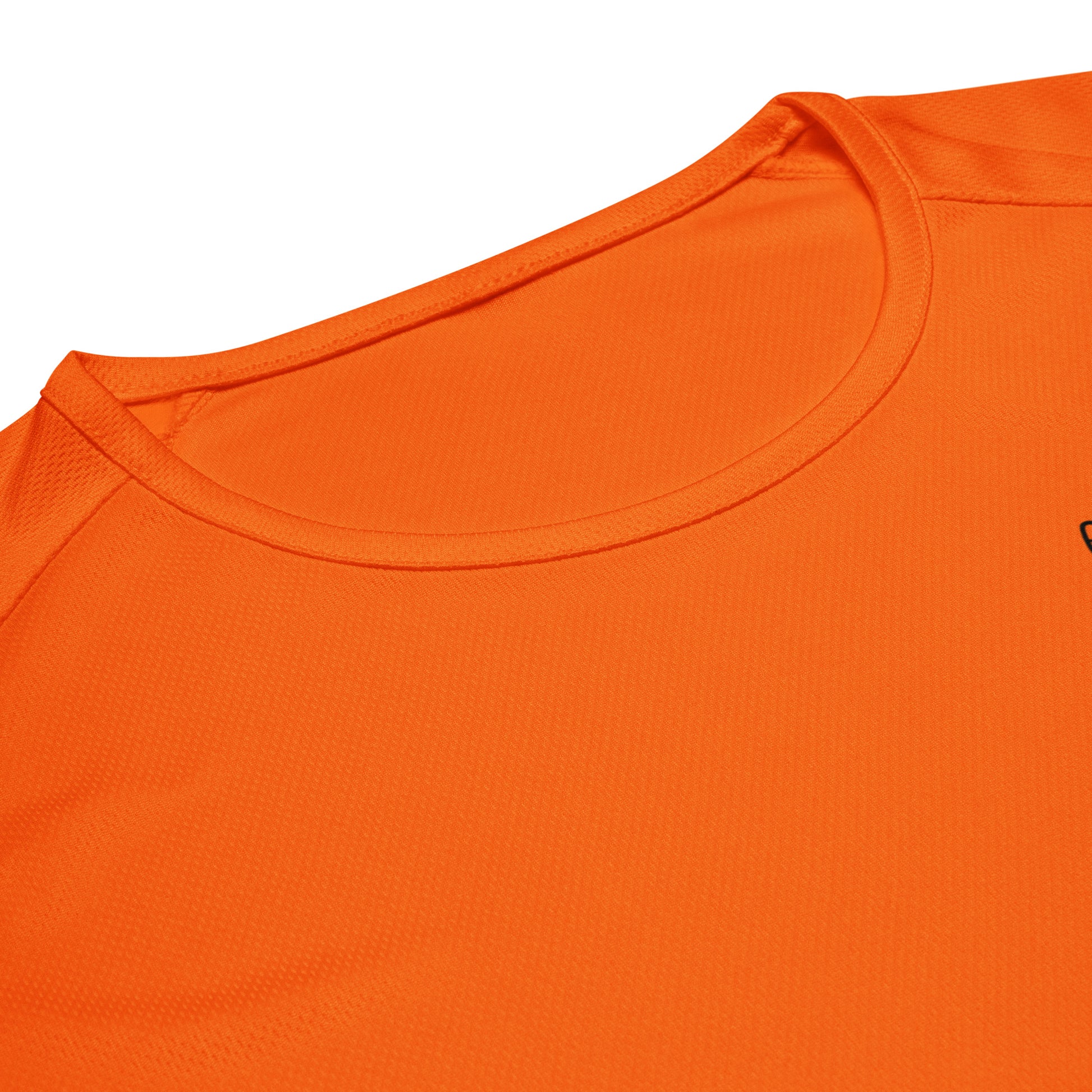 Unisex breathable Running Edition performance apparel mesh jersey in orange with SWITCH/ON branding | Our Game | Running Edition