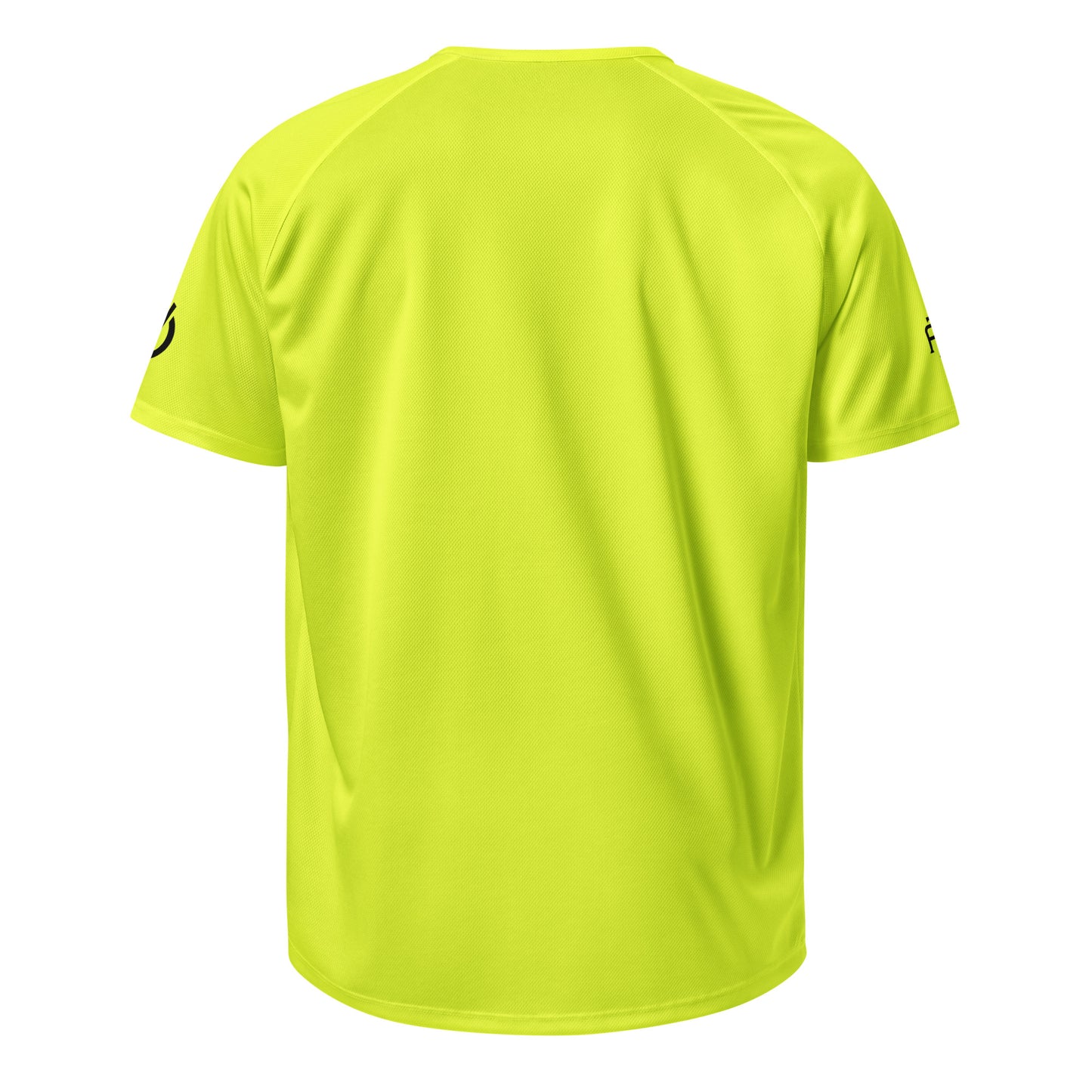 Unisex breathable Running Edition performance apparel mesh jersey in safety yellow with SWITCH/ON branding | Our Game | Running Edition