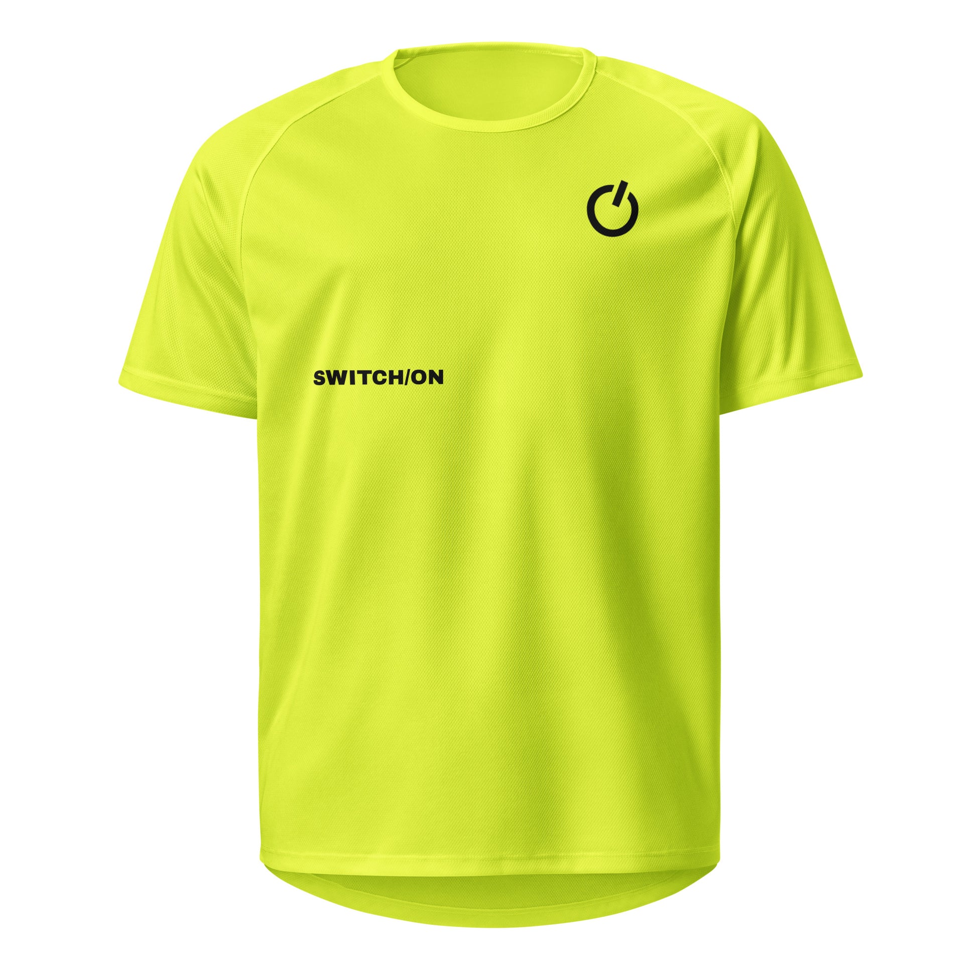 Unisex breathable SWITCH/ON Edition performance apparel mesh jersey in safety yellow | SWITCH/ON | An Athlete Trains