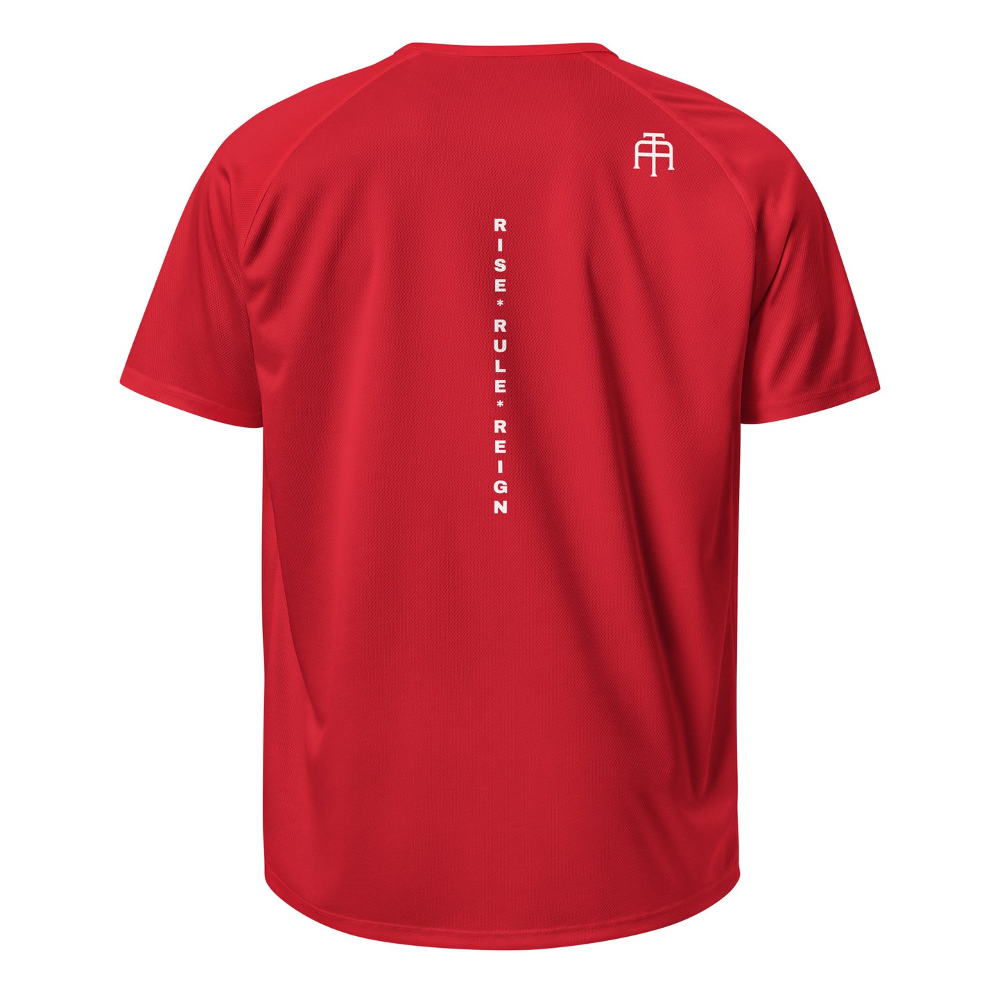 The Backbone Series mesh jersey featuring 'Rise Rule Reign' printed vertically down the center back for a bold, inspired athletic look