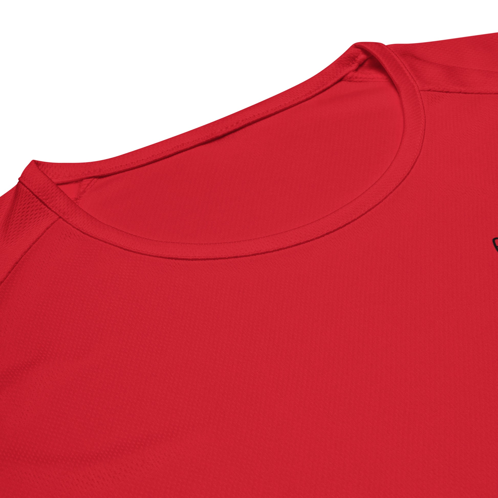 Unisex breathable Running Edition performance apparel mesh jersey in red with SWITCH/ON branding | Our Game | Running Edition
