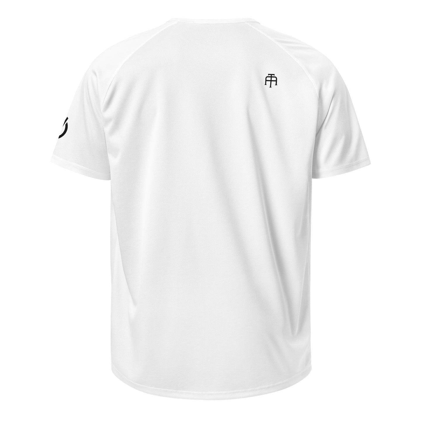 White Unisex mesh performance jersey featuring 'Conqueror Champion Lion' typography - Our Mindset collection by An Athlete Trains