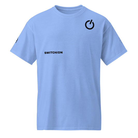 SWITCH/ON, unisex, moisture-wicking, training, activewear, dryblend t-shirt in Carolina blue with black edition basketball logo - An Athlete Trains