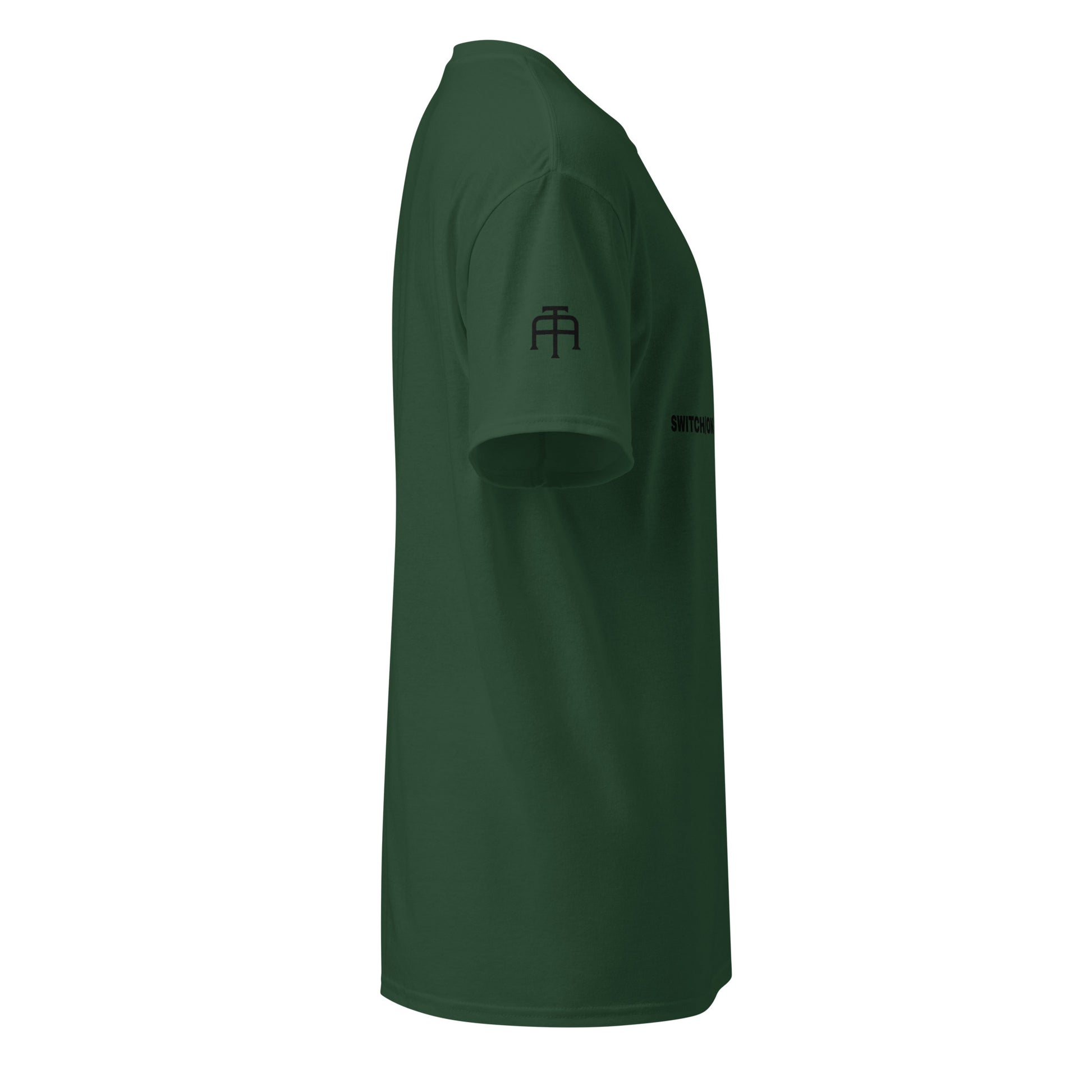 SWITCH/ON, unisex, moisture-wicking, training, activewear, dryblend t-shirt in forest green with black edition football logo - An Athlete Trains