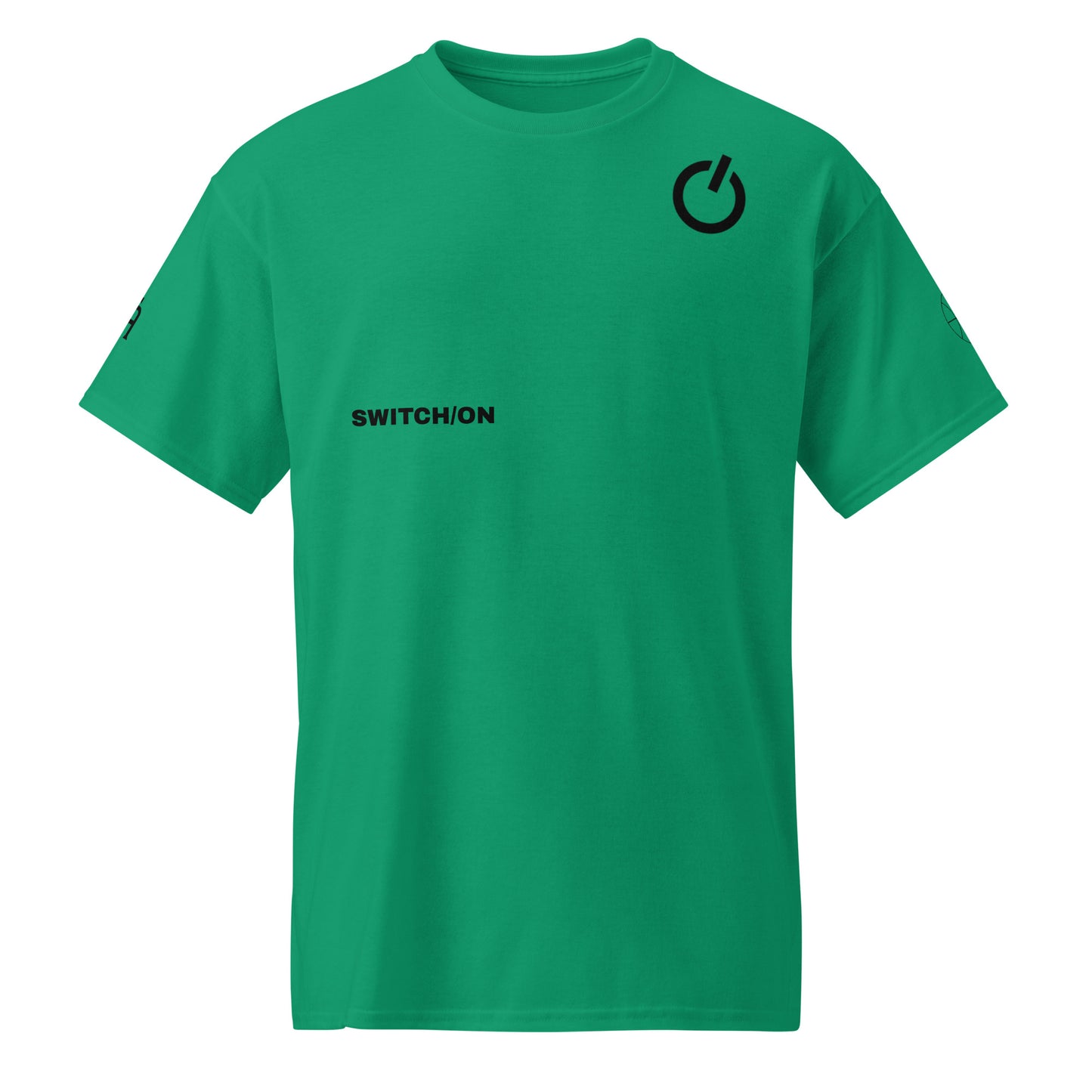 SWITCH/ON, unisex, moisture-wicking, training, activewear, dryblend t-shirt in Kelly green and black edition basketball logo - An Athlete Trains