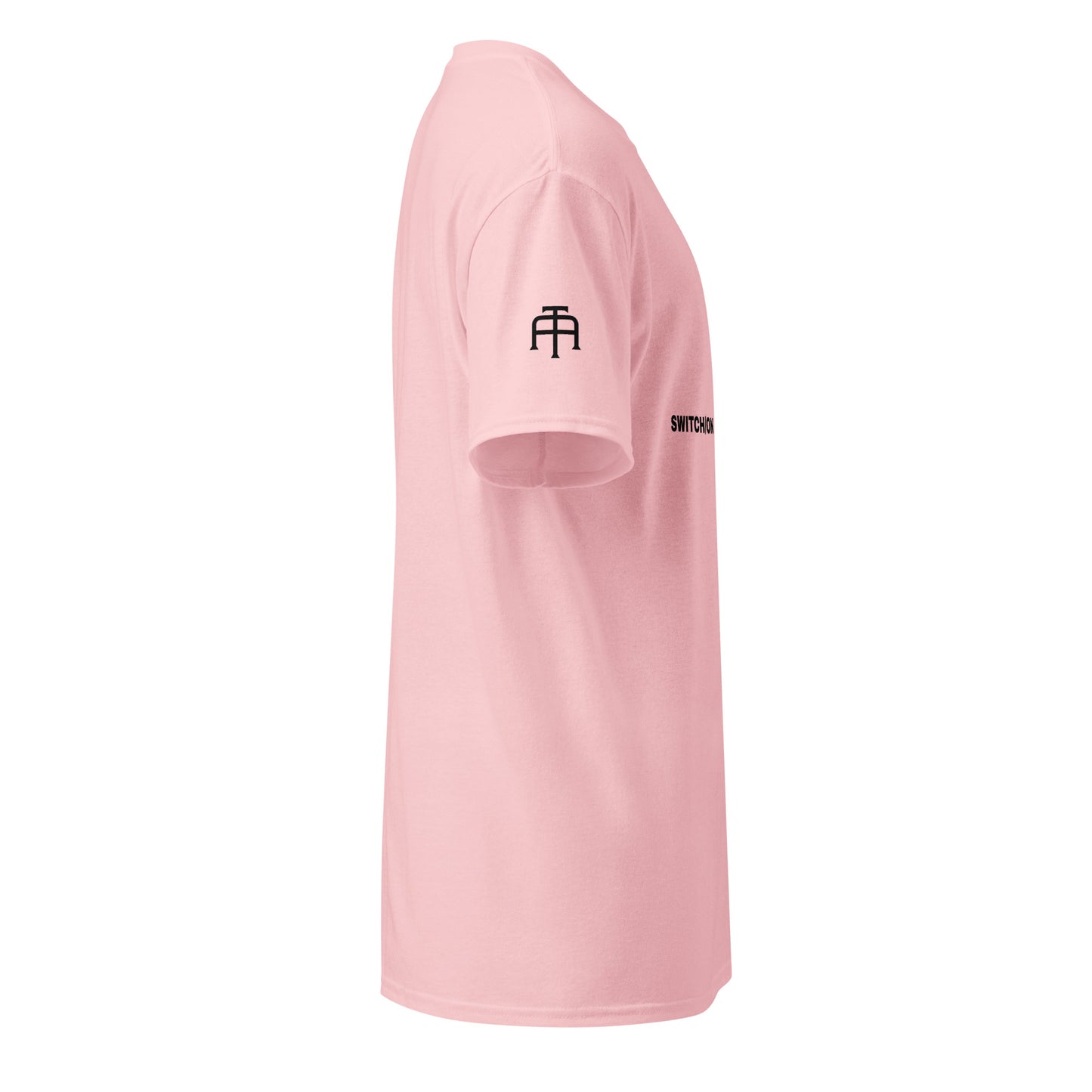 SWITCH/ON, unisex, moisture-wicking, training, activewear, dryblend t-shirt in pink with black edition tennis logo - An Athlete Trains