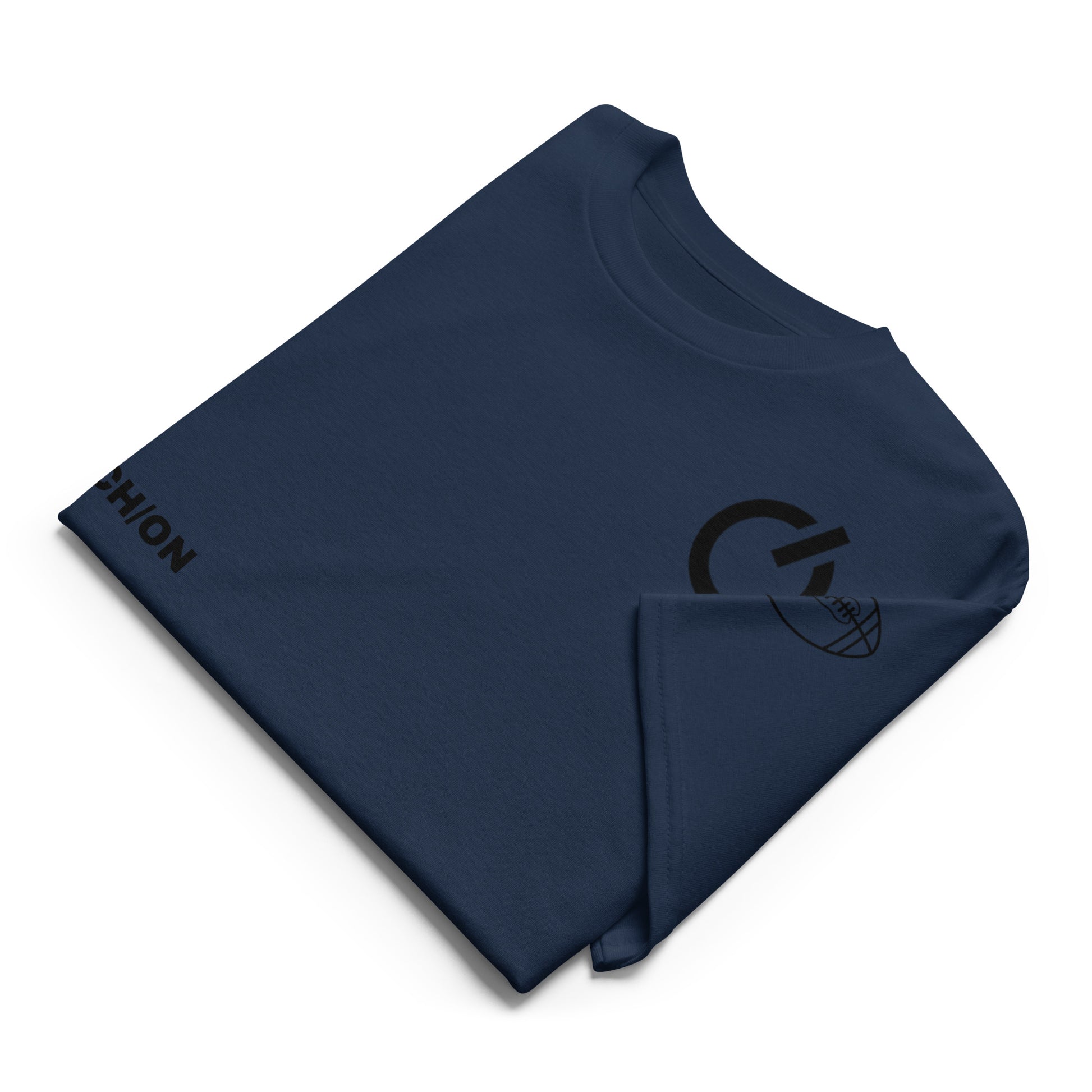 SWITCH/ON, unisex, moisture-wicking, training, activewear, dryblend t-shirt in navy with black edition football logo - An Athlete Trains