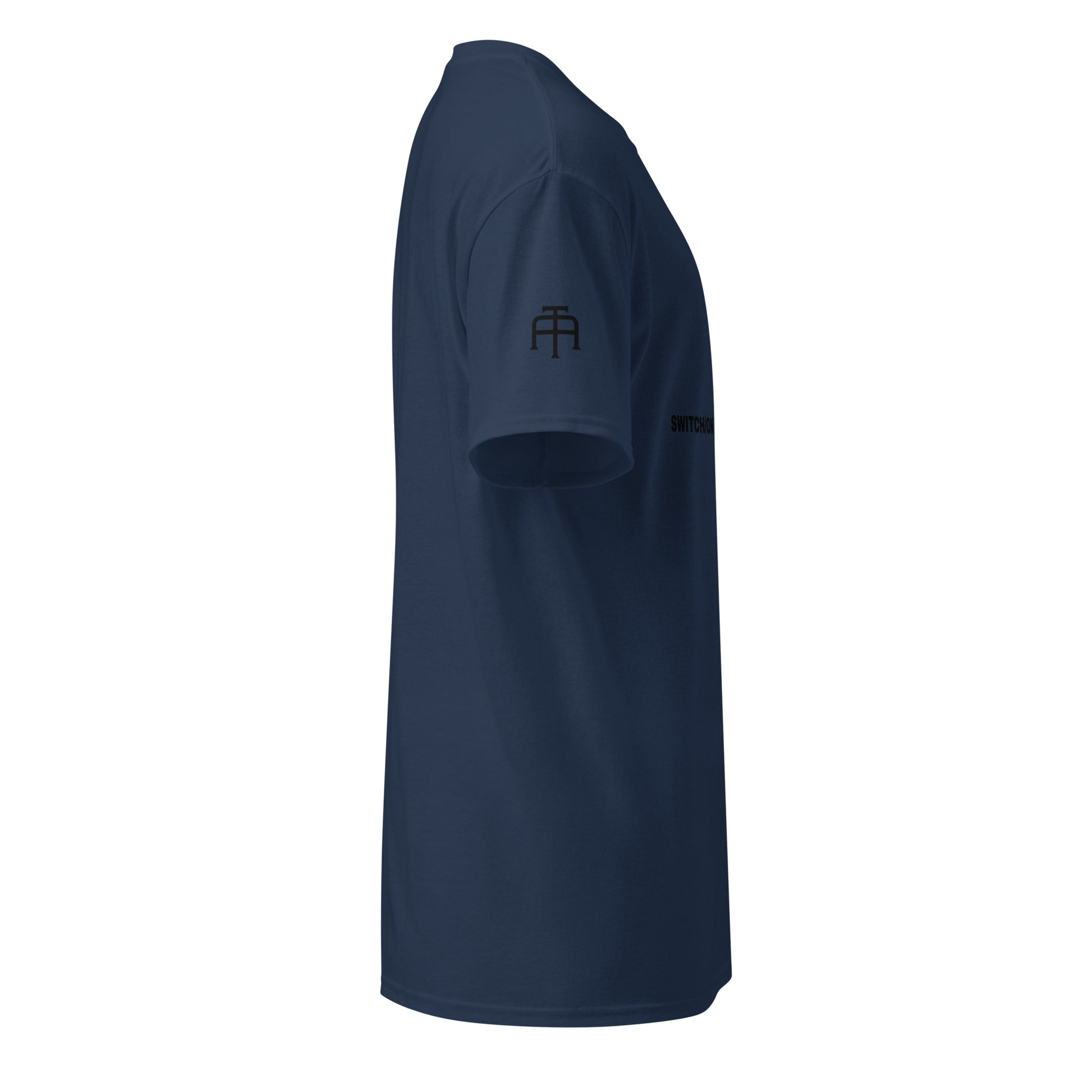 SWITCH/ON, unisex, moisture-wicking, training, activewear, dryblend t-shirt in navy with black edition football logo - An Athlete Trains