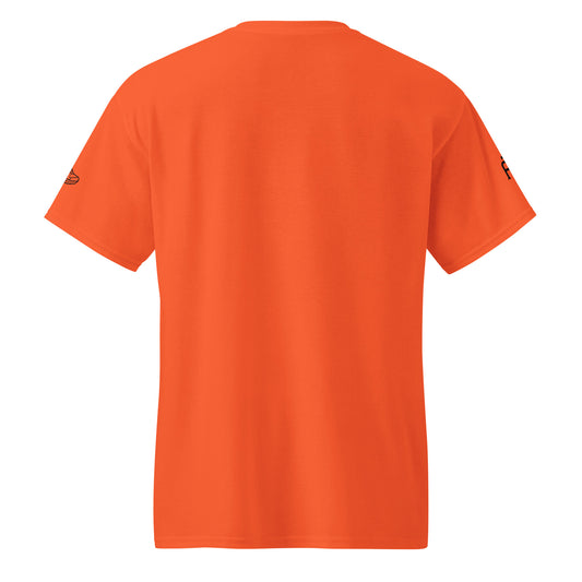 SWITCH/ON, unisex, moisture-wicking, training, activewear, dryblend t-shirt in orange with black edition running logo - An Athlete Trains