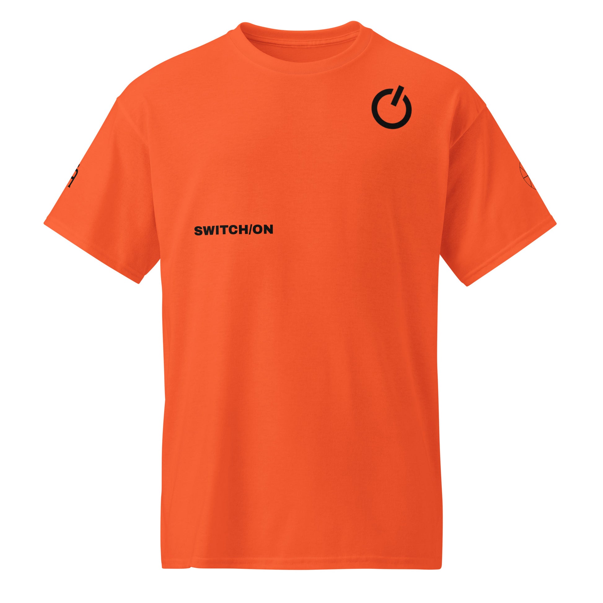 SWITCH/ON, unisex, moisture-wicking, training, activewear, dryblend t-shirt in orange and black edition basketball logo - An Athlete Trains