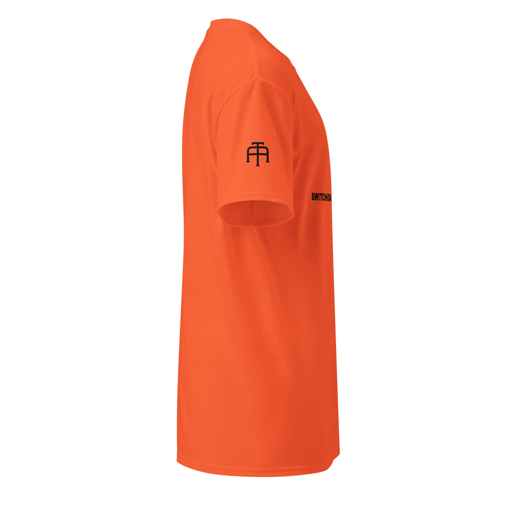 SWITCH/ON, unisex, moisture-wicking, training, activewear, dryblend t-shirt in orange and black edition baseball logo - An Athlete Trains