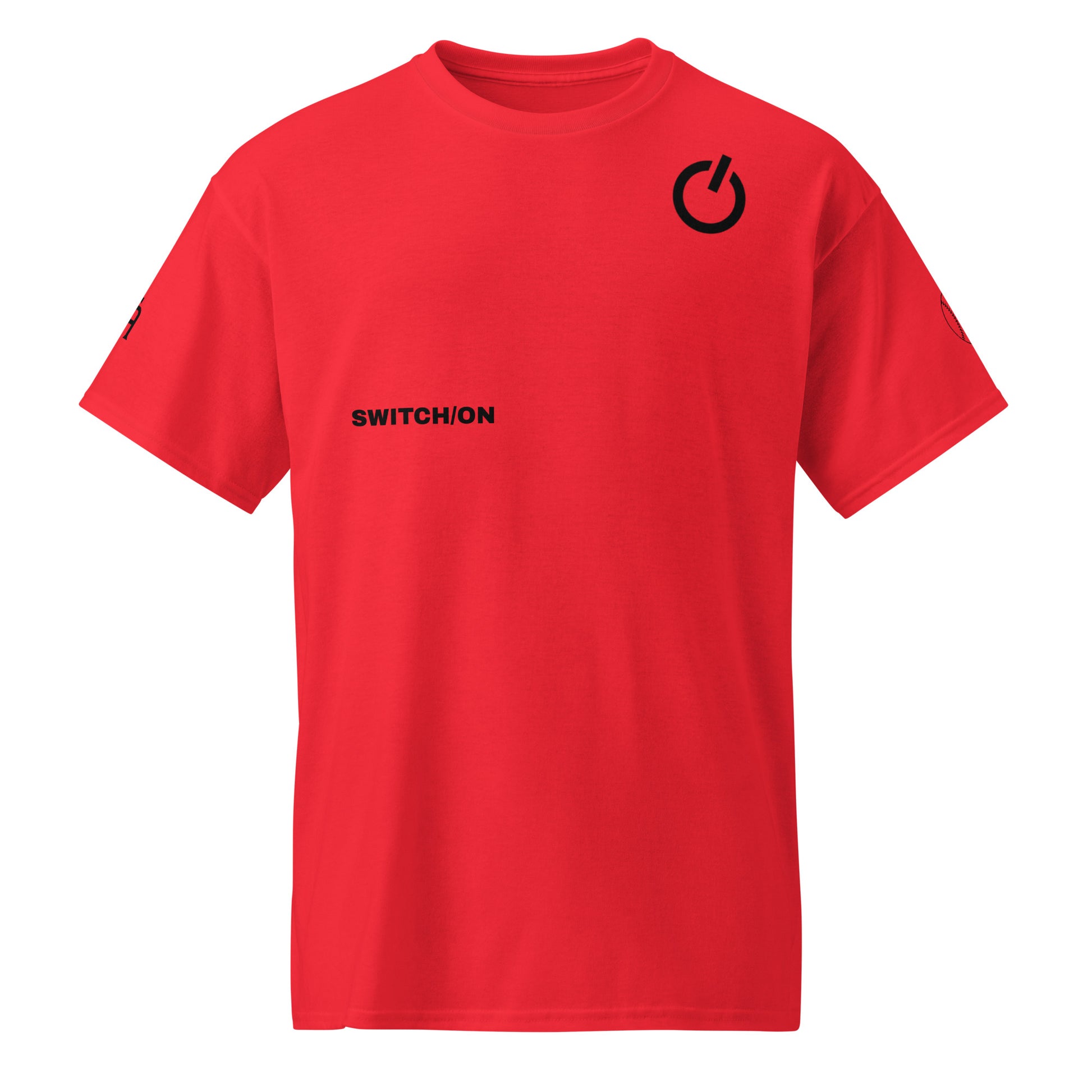 SWITCH/ON, unisex, moisture-wicking, training, activewear, dryblend t-shirt in red and black edition baseball logo - An Athlete Trains