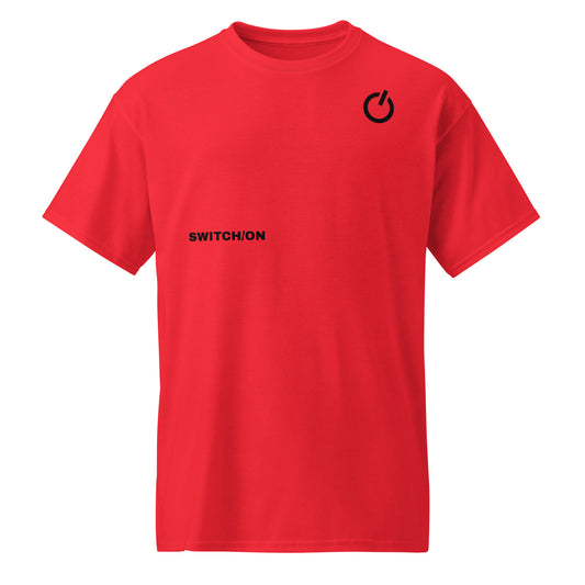 SWITCH/ON, unisex, moisture-wicking, training, activewear, dryblend t-shirt in red and black edition logo - An Athlete Trains